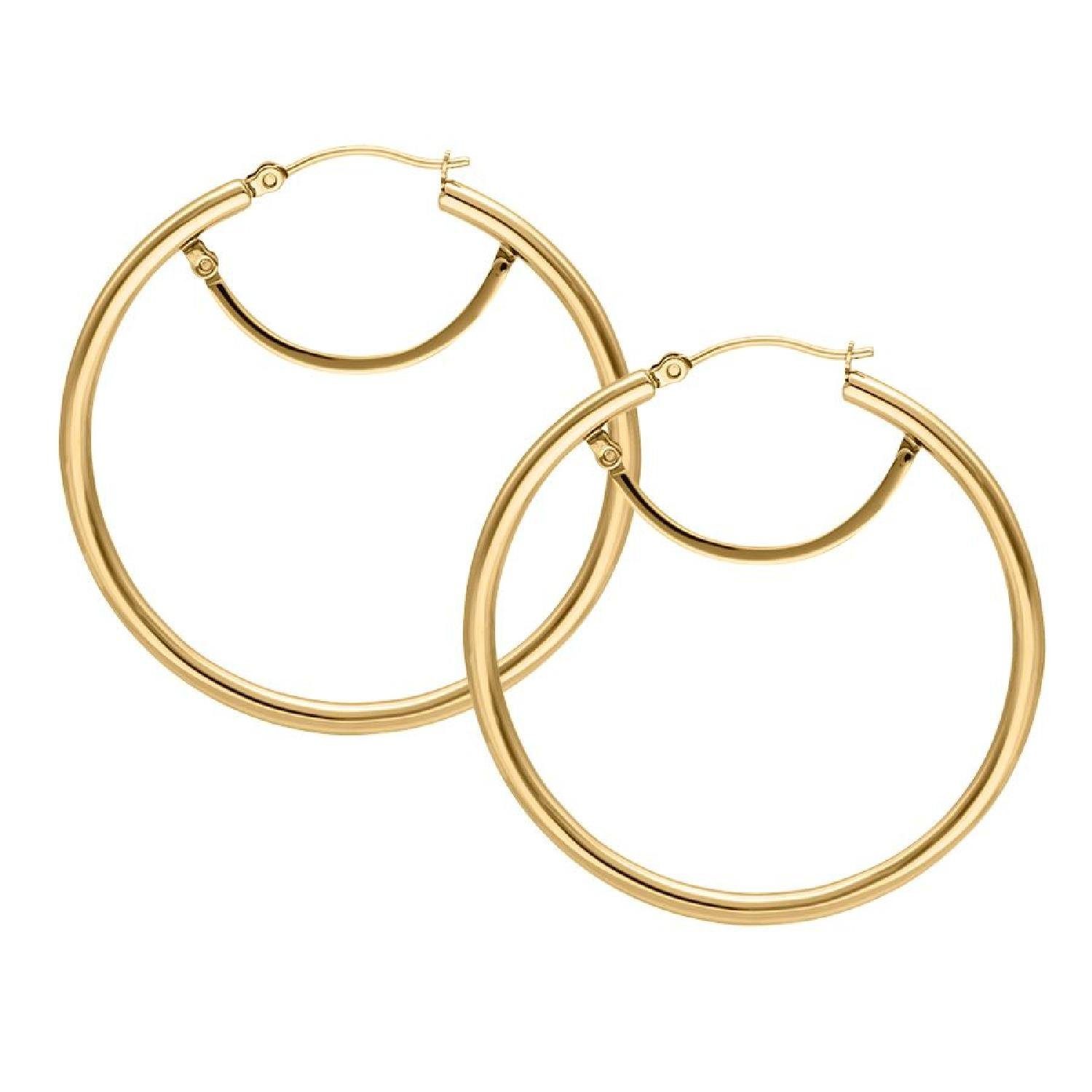Paar Ohrhänger Basic Hoops with Hinge 45 MM - Gold