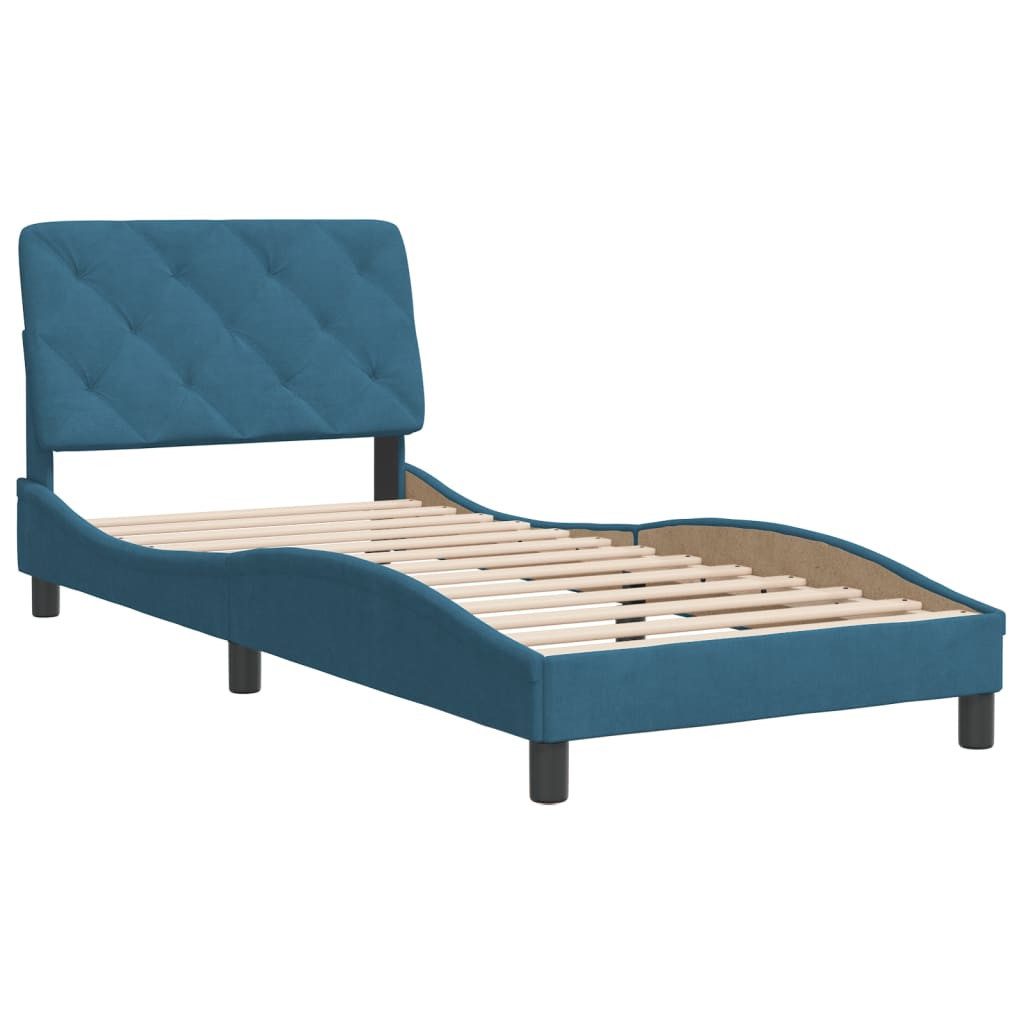 vidaXL Bett Bettgestell ohne Matratze Blau günstig online kaufen