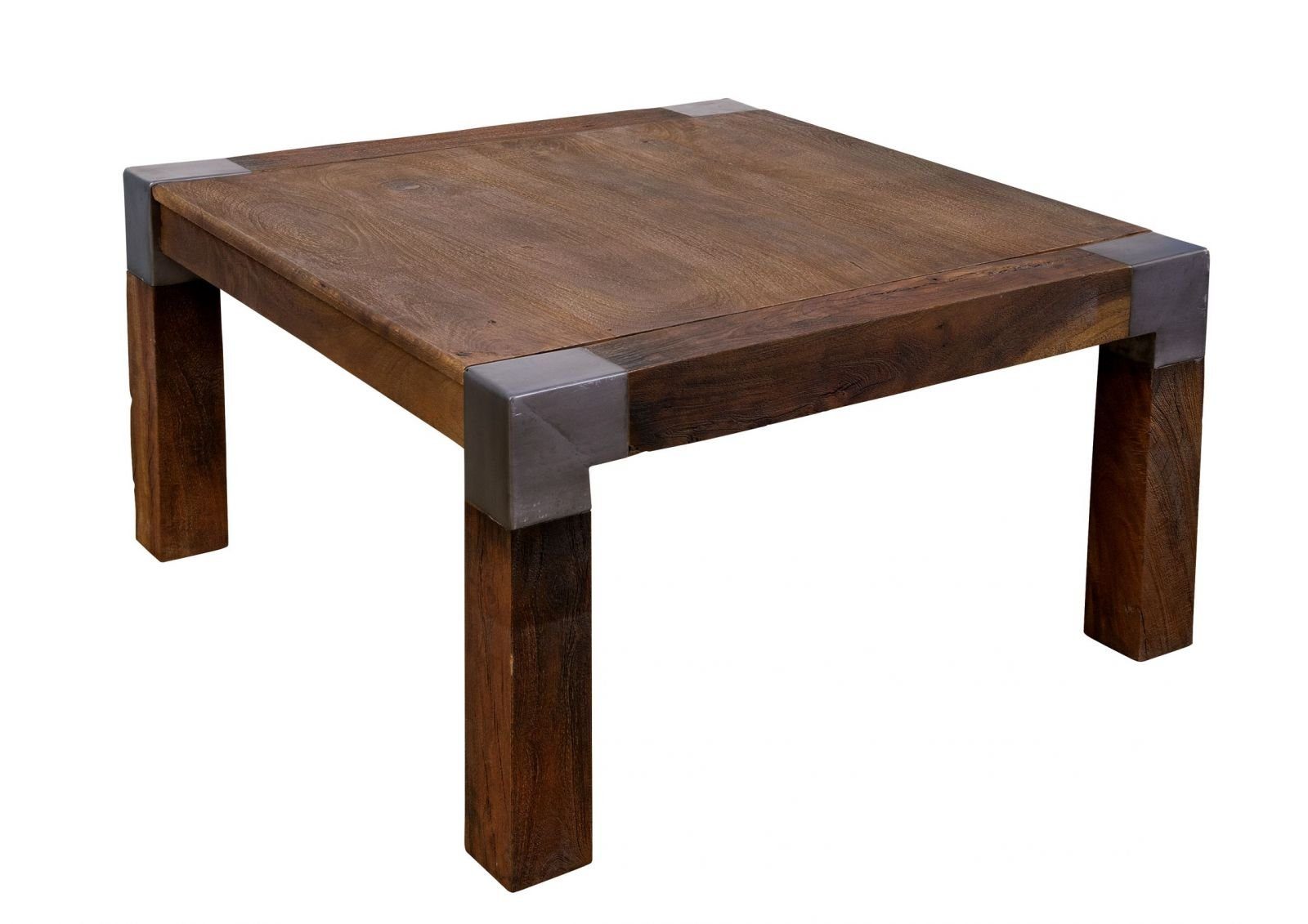 Massivmoebel24 Couchtisch AMSTERDAM#19 (Massivholz, Massivholztisch), Couchtisch Mango 85x85x45 braun lackiert Amsterdam #19
