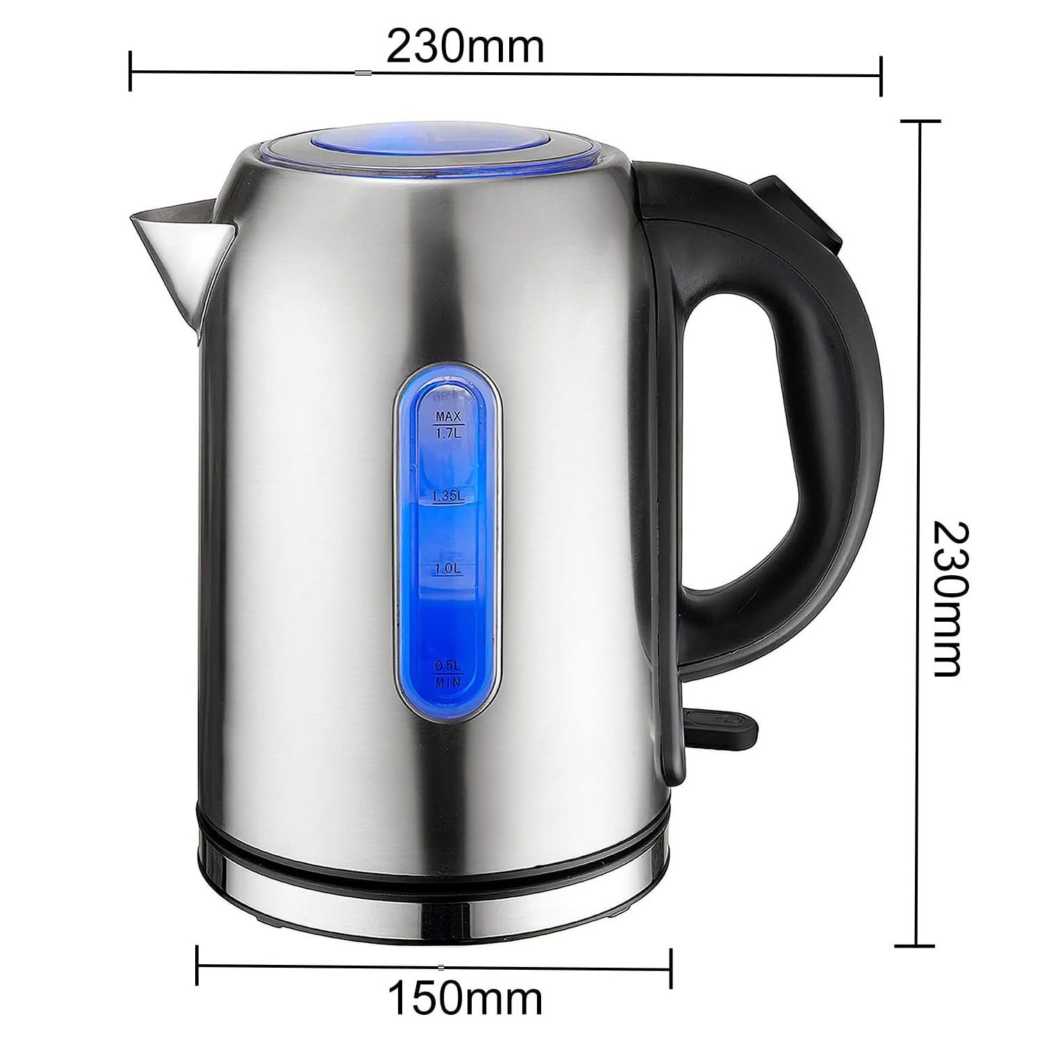 W, Mutoy für Kaffee Tee und Trockenkochschutz, 2000,00 LED-Anzeige,1,7L, Abschaltautomatik Elektrischer und Wasserkocher, Wasserkocher,mit Wasserkocher