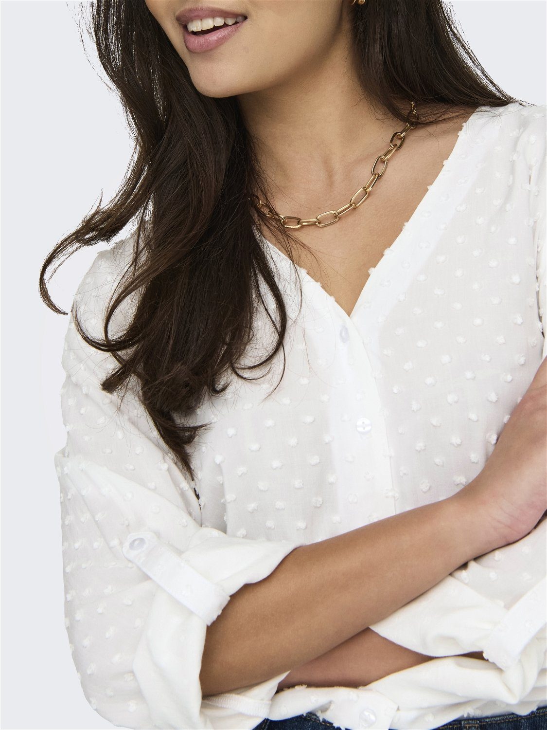 JDY Shirtbluse JDYDIANA LIFE 7/8 DOBBY SHIRT WVN NOOS