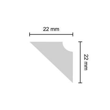 Decosa Zierleiste Decosa Deckenleiste H20, 22 x 22 mm, Länge: 2 m, Kleben, Polystyrol (Styropor), 1-St.