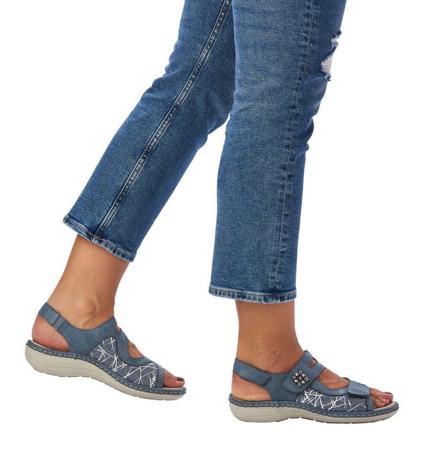 Sandale blau-kombiniert Remonte Klettverschlüssen mit