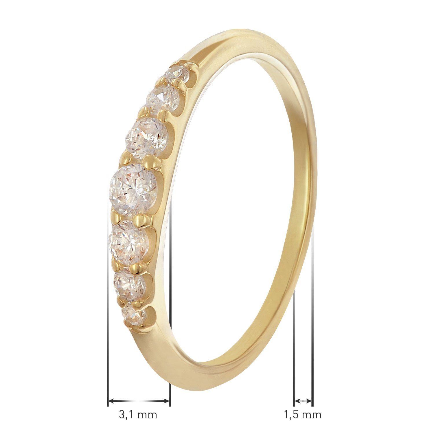 Glizz Goldring DamenGold 333/8K mit Zirkonias