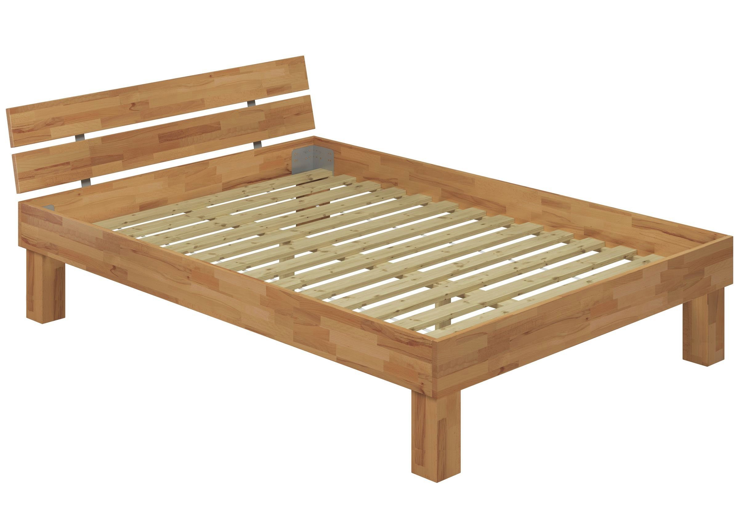 Holzbett Bett mit Lattenrost Massivholzbett Seniorenbett Bettgestell Matratze 