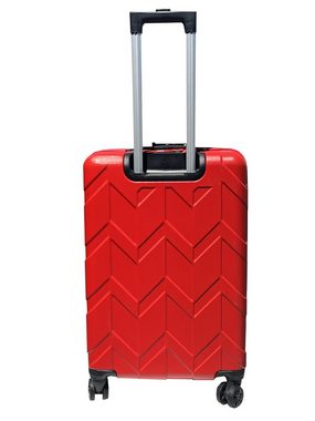 KESSMANN HOFFMANN Koffer 1 Teilig ABS Hartschalen Koffer rot Reisekoffer XL Trolley 4 Rollen, 4 Rollen, Hartschalenkoffer Urlaubskoffer Trolley Rollkoffer mit 360° Rollen