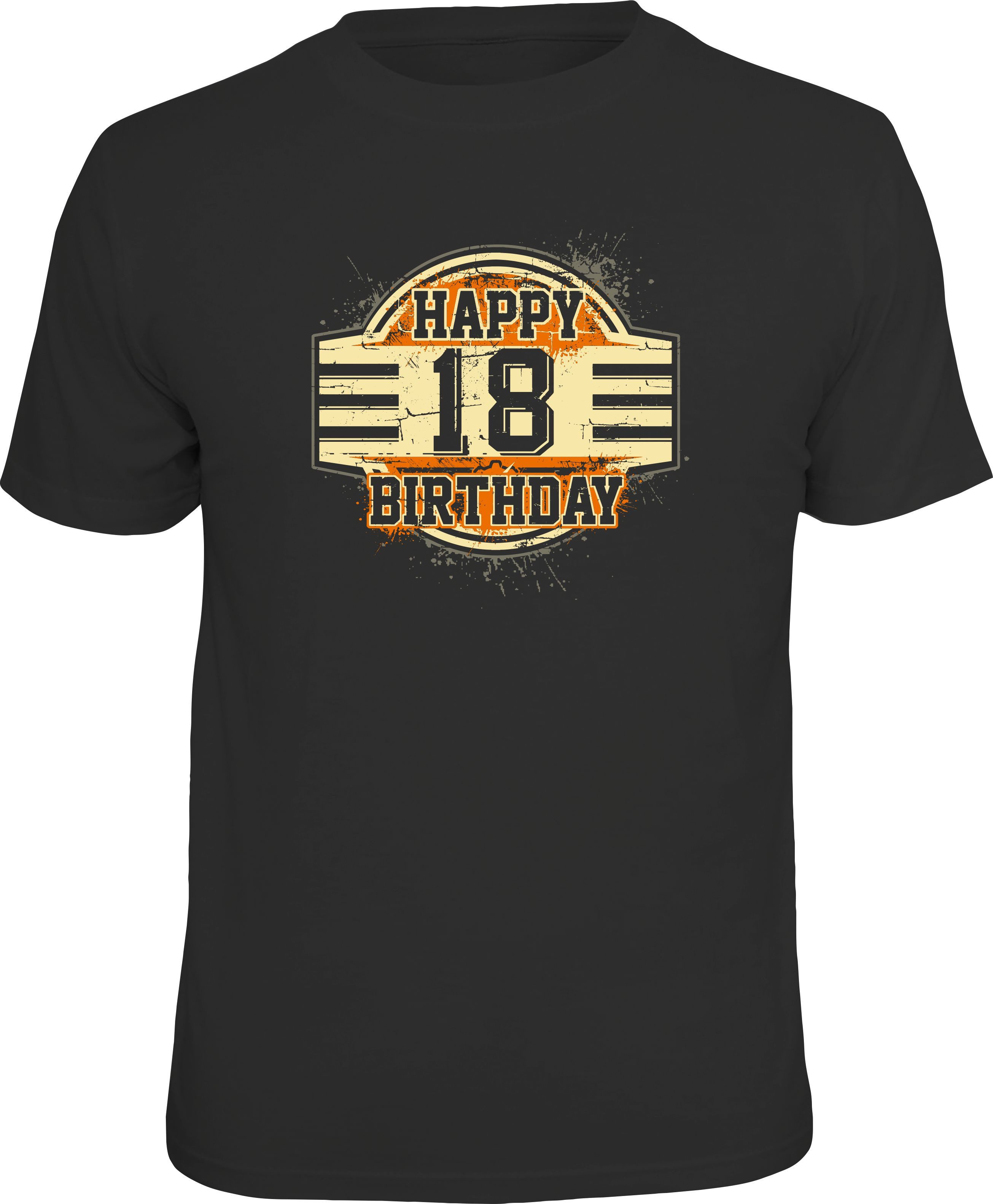 RAHMENLOS® T-Shirt als Geschenk zur Volljährigkeit: Happy Birthday 18
