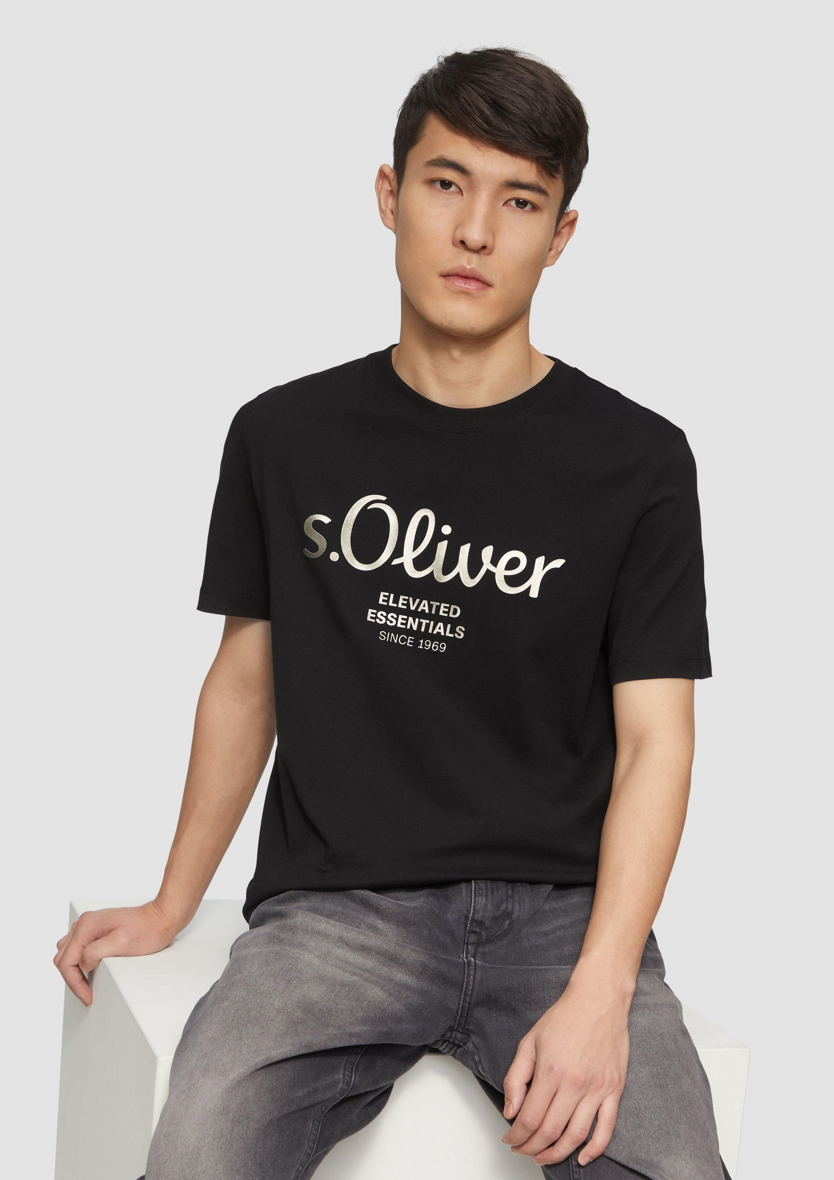 s.Oliver Kurzarmshirt T-Shirt mit Gold- oder günstig online kaufen