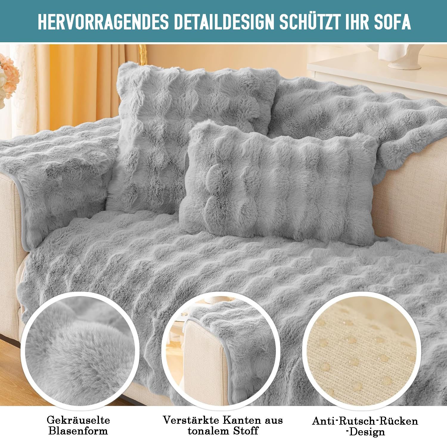 zggzerg Sesselschoner Kaninchen Plüsch Sofabezug 2/Sitzer günstig online kaufen