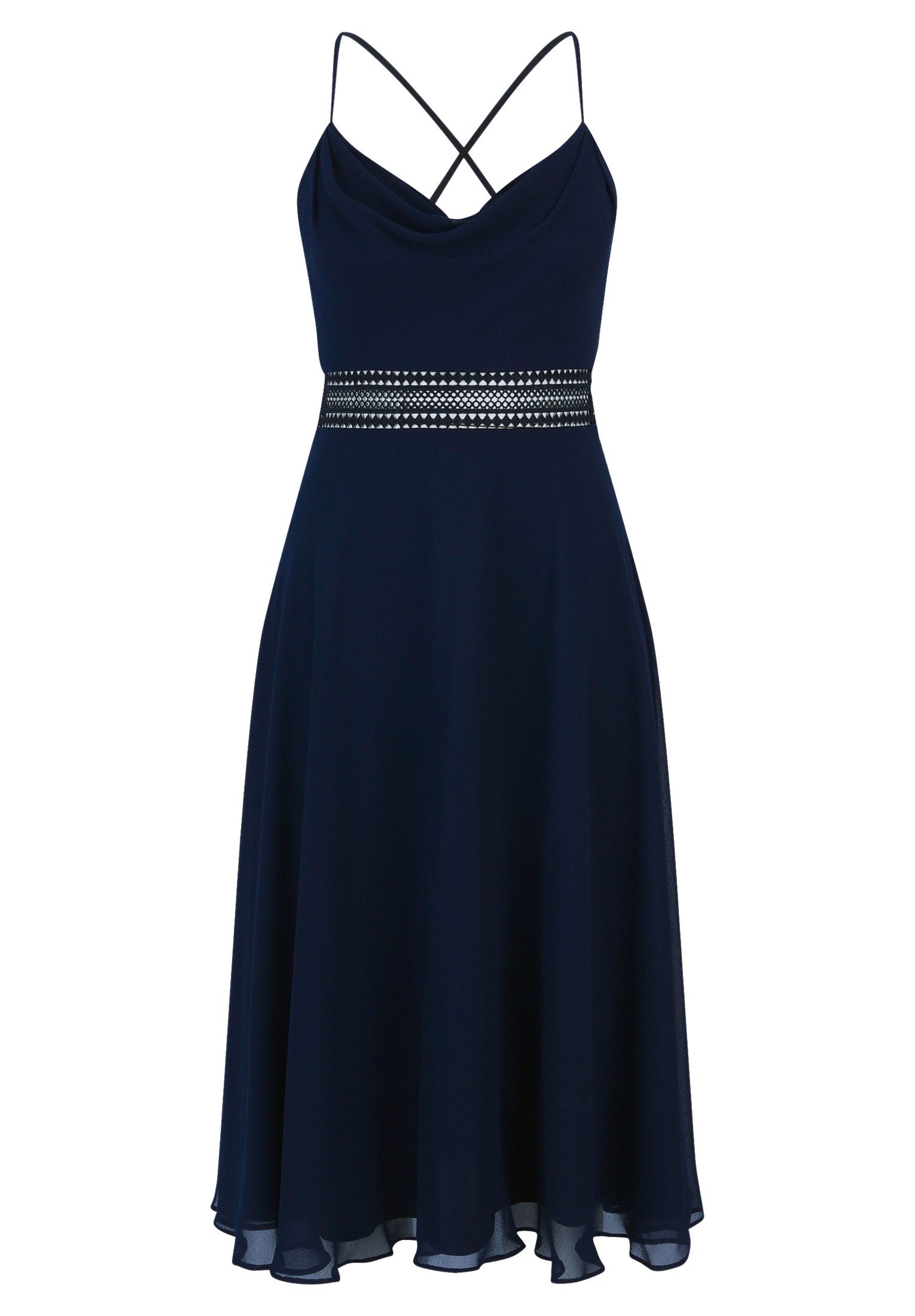 Vera Mont Cocktailkleid Damen mit Wasserfallausschnitt Stickerei