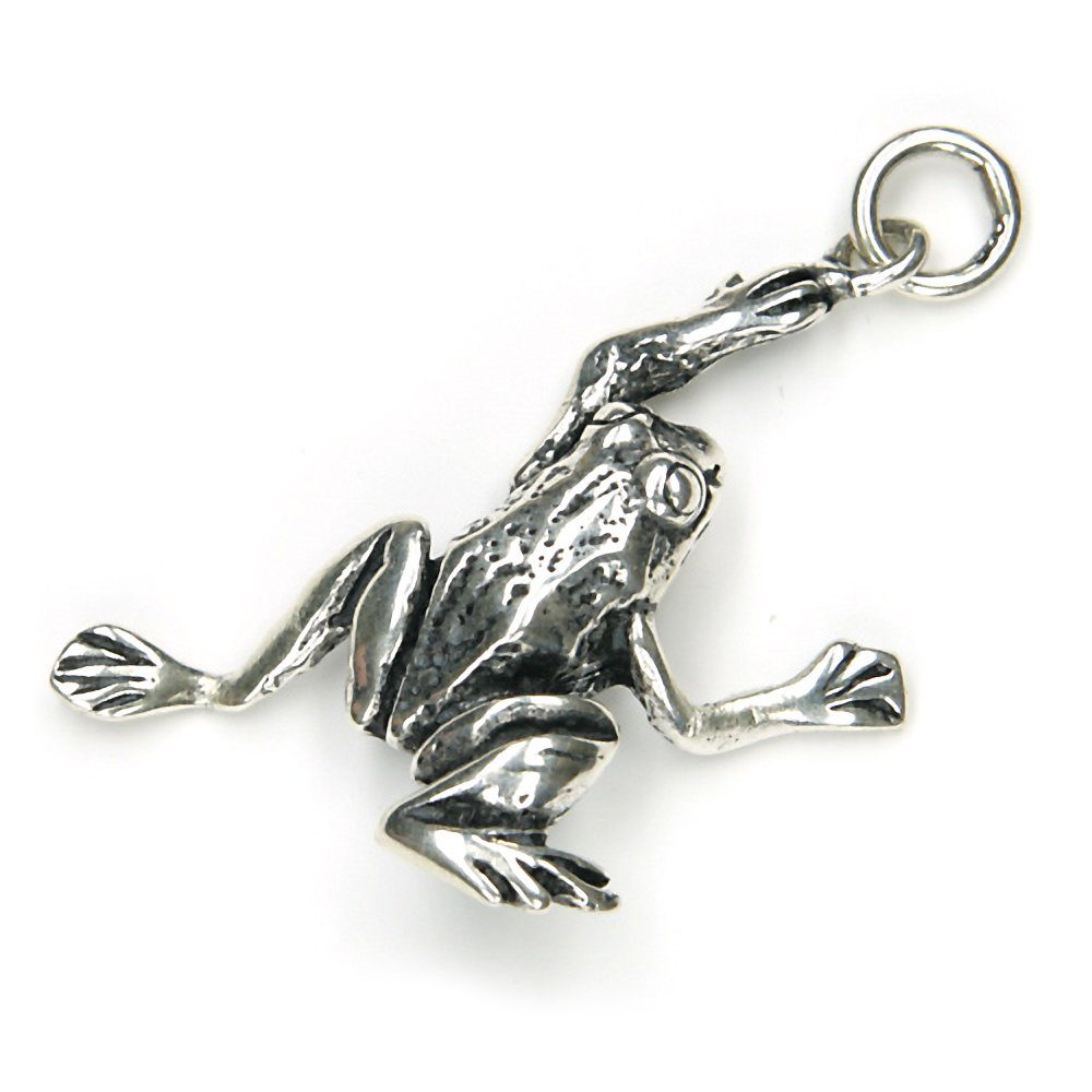 Oxidiert Kettenanhänger Damen Sterling für Kettenanhänger Silber Silberschmuck 3,5cm 925 Frosch 925 NKlaus Silber A,