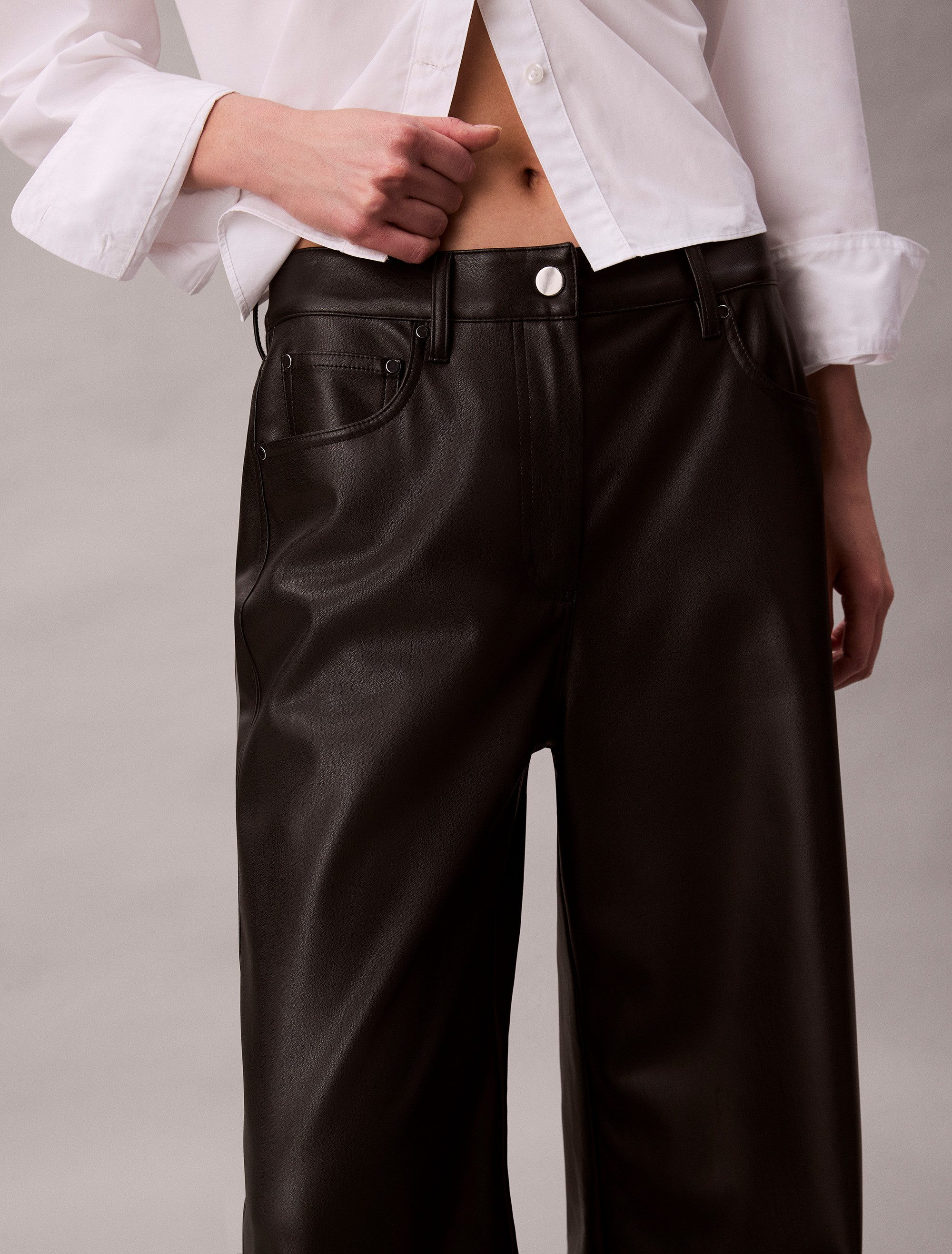 Calvin Klein Jeans Lederimitathose FAUX LEATHER 5PKT PANT Regular fit