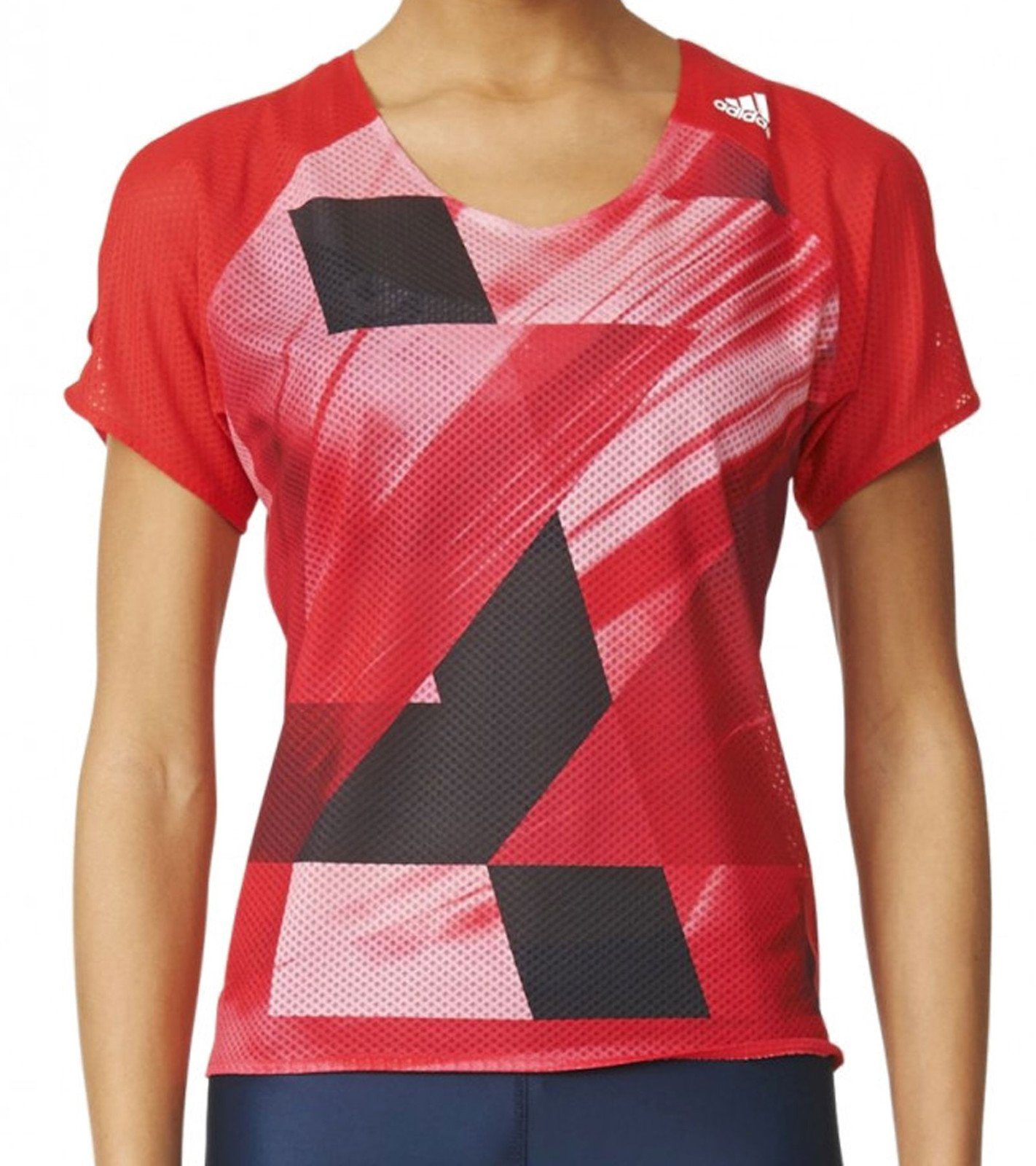 adidas Rundhalsshirt »adidas adizero Lauf-Shirt luftiges T-Shirt für Frauen  mit ClimaLite Sommer-Shirt Rot« online kaufen | OTTO