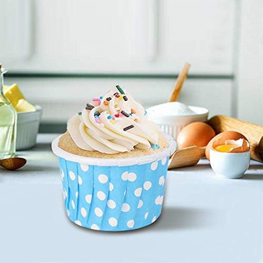 Mini Formen Backbecher Muffinförmchen, 100Stück, HIBNOPN Papier Einweg (100-tlg) Muffinform Cupcake