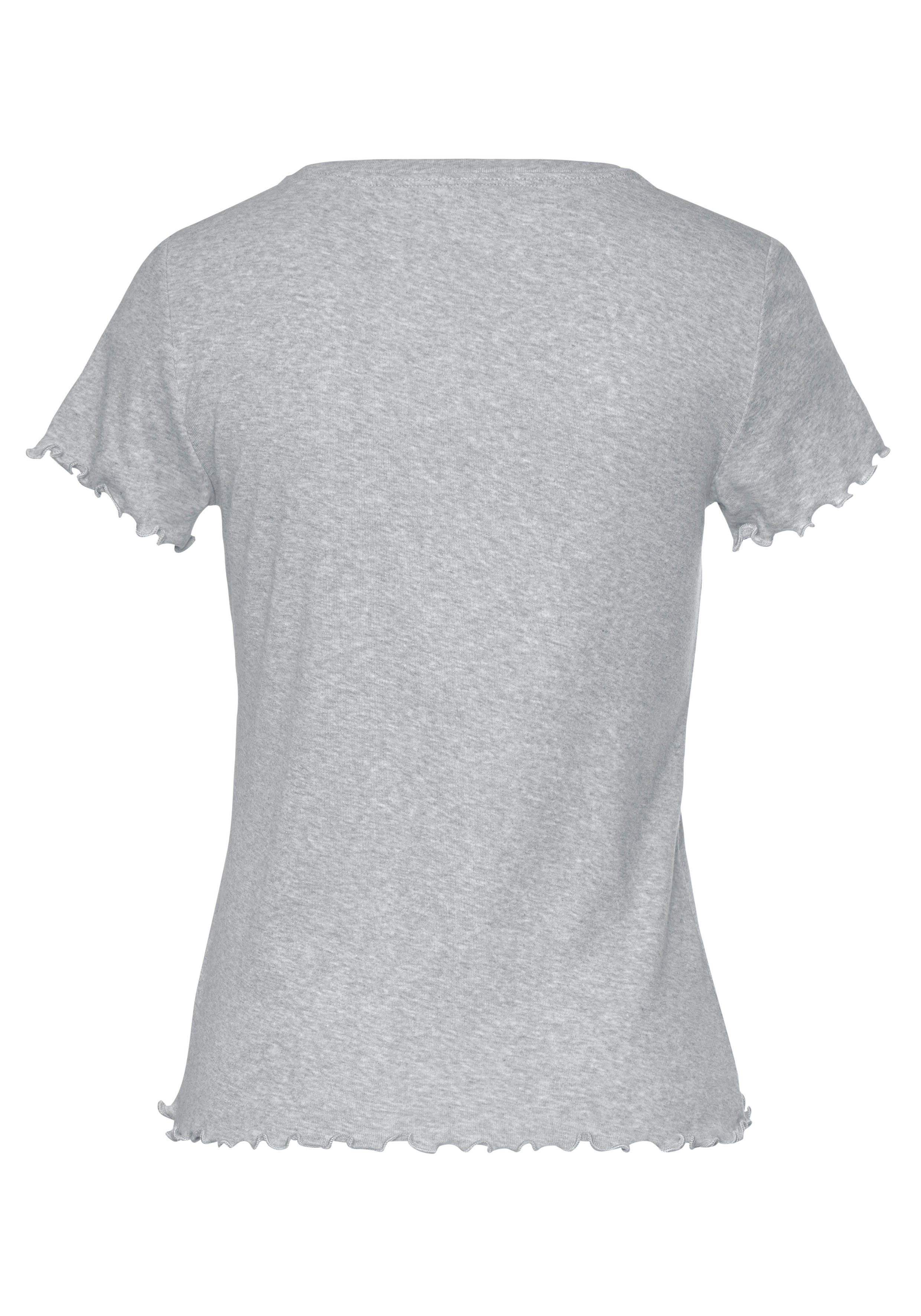 s.Oliver T-Shirt grau mit Kräuselsaum