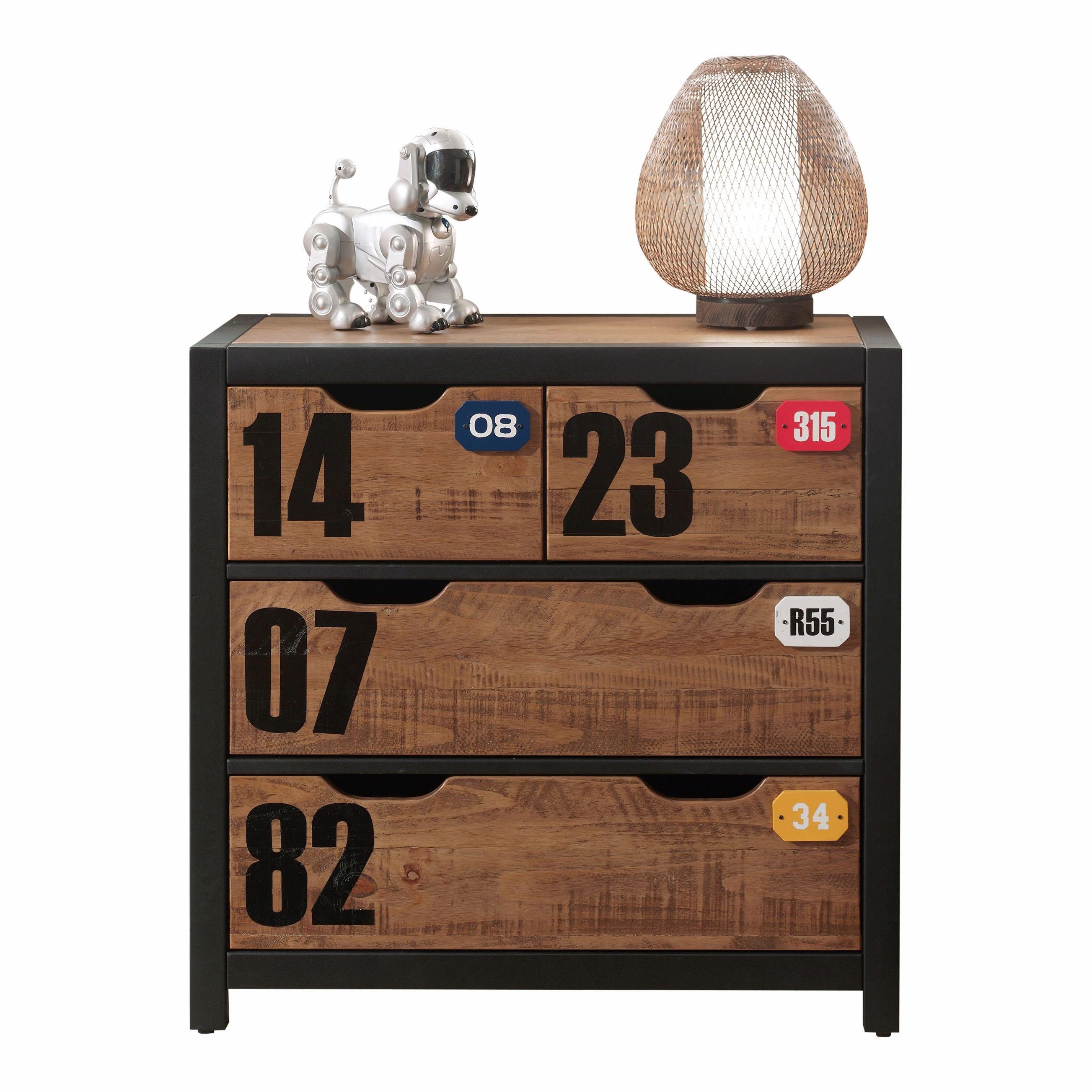 Vipack Schubkastenkommode Alex (Made in Europe), aus teilmassiver Kiefer und MDF