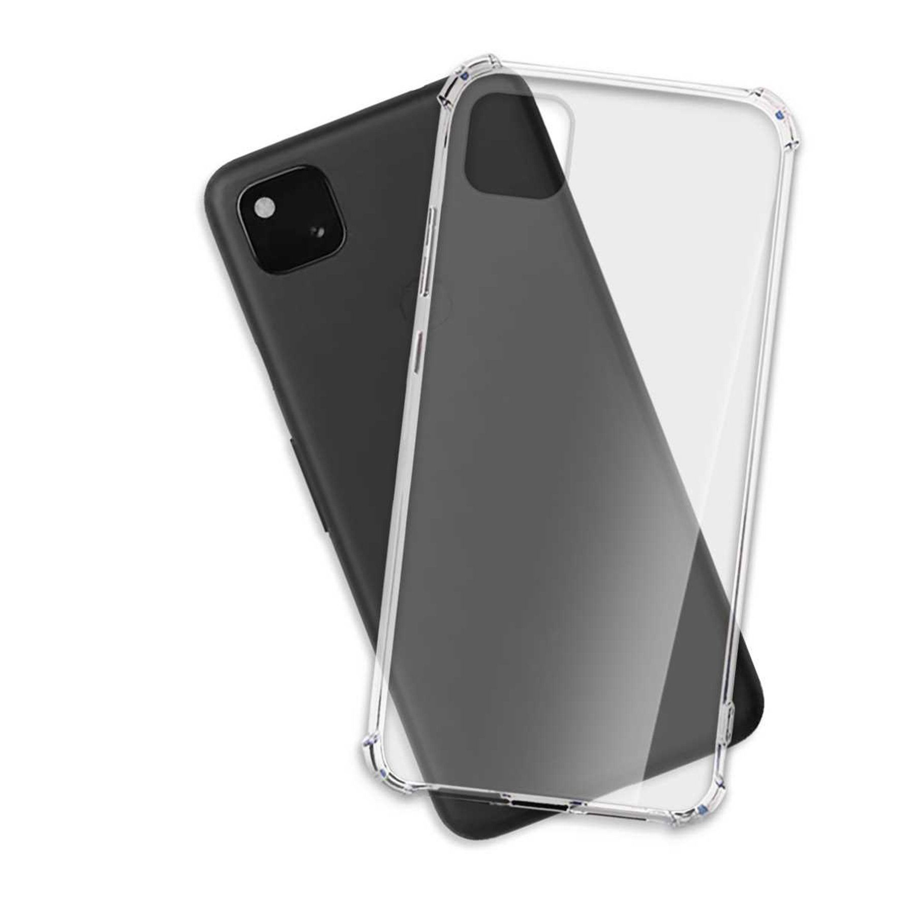 mtb more energy Smartphone-Hülle Clear Armor Case für Google Pixel 4, Transparente TPU Schutzhülle Case Backcover mit Anti-Shock Verstärkung