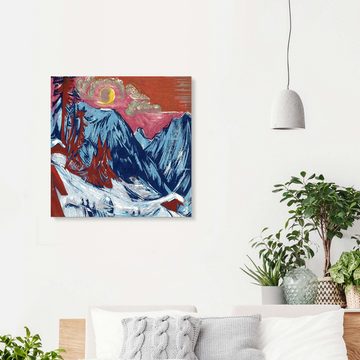 Posterlounge Alu-Dibond-Druck Ernst Ludwig Kirchner, Wintermondnacht, Schlafzimmer Malerei