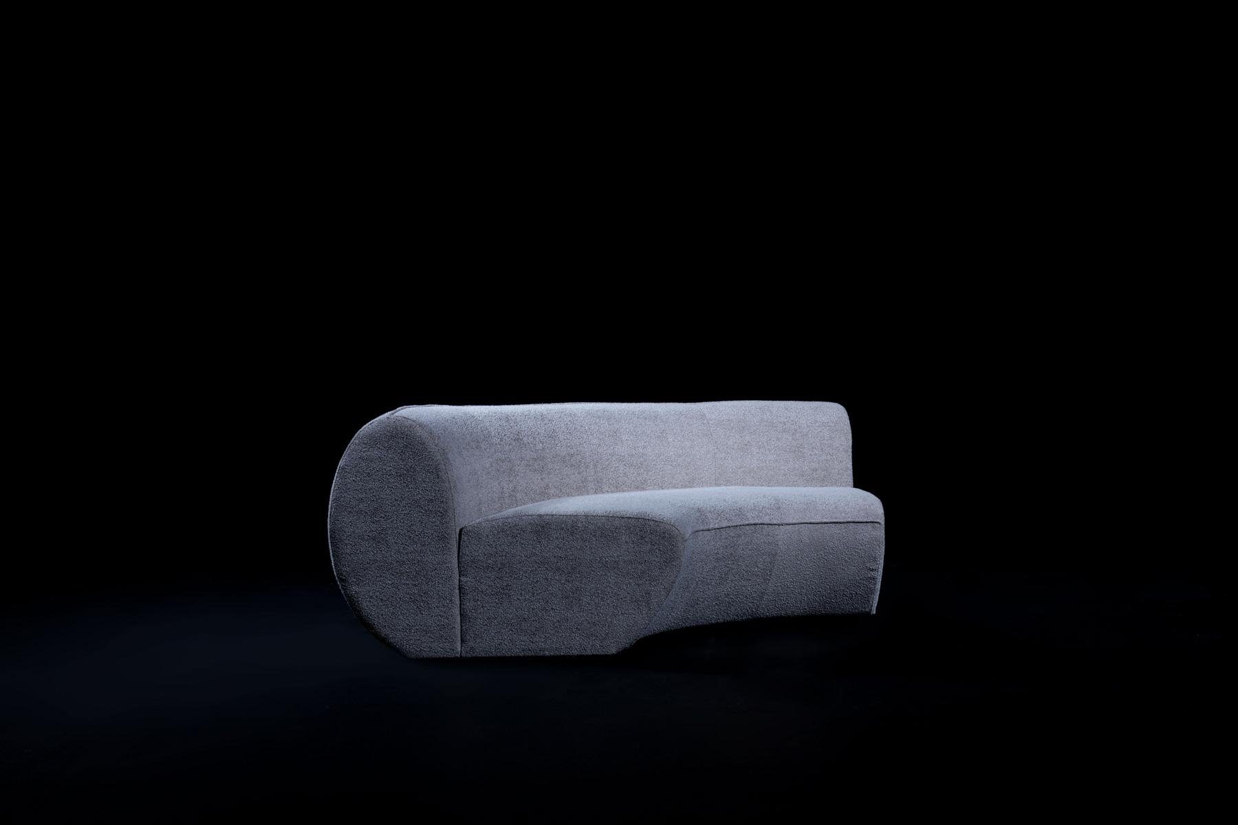 JVmoebel Ecksofa Halbrunde Graue Couch Made Europe 3 Neu, Sofas in Teile, U-Form Textil Modern
