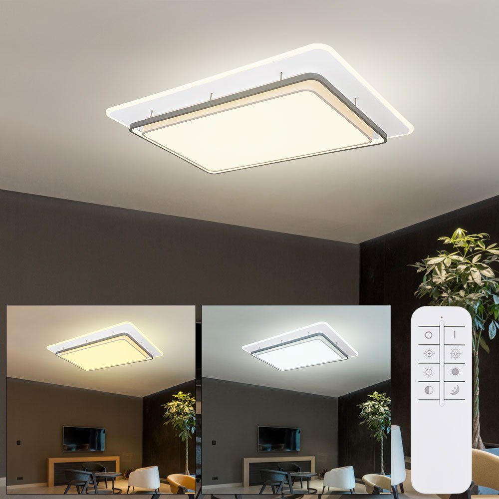 6500K LED Deckenleuchte mit fernbedienung 28W Flach Deckenlampe für Küche Wohnzimmer Büro Dimmbar LED Panel Deckenleuchte 100x25 cm 2700K