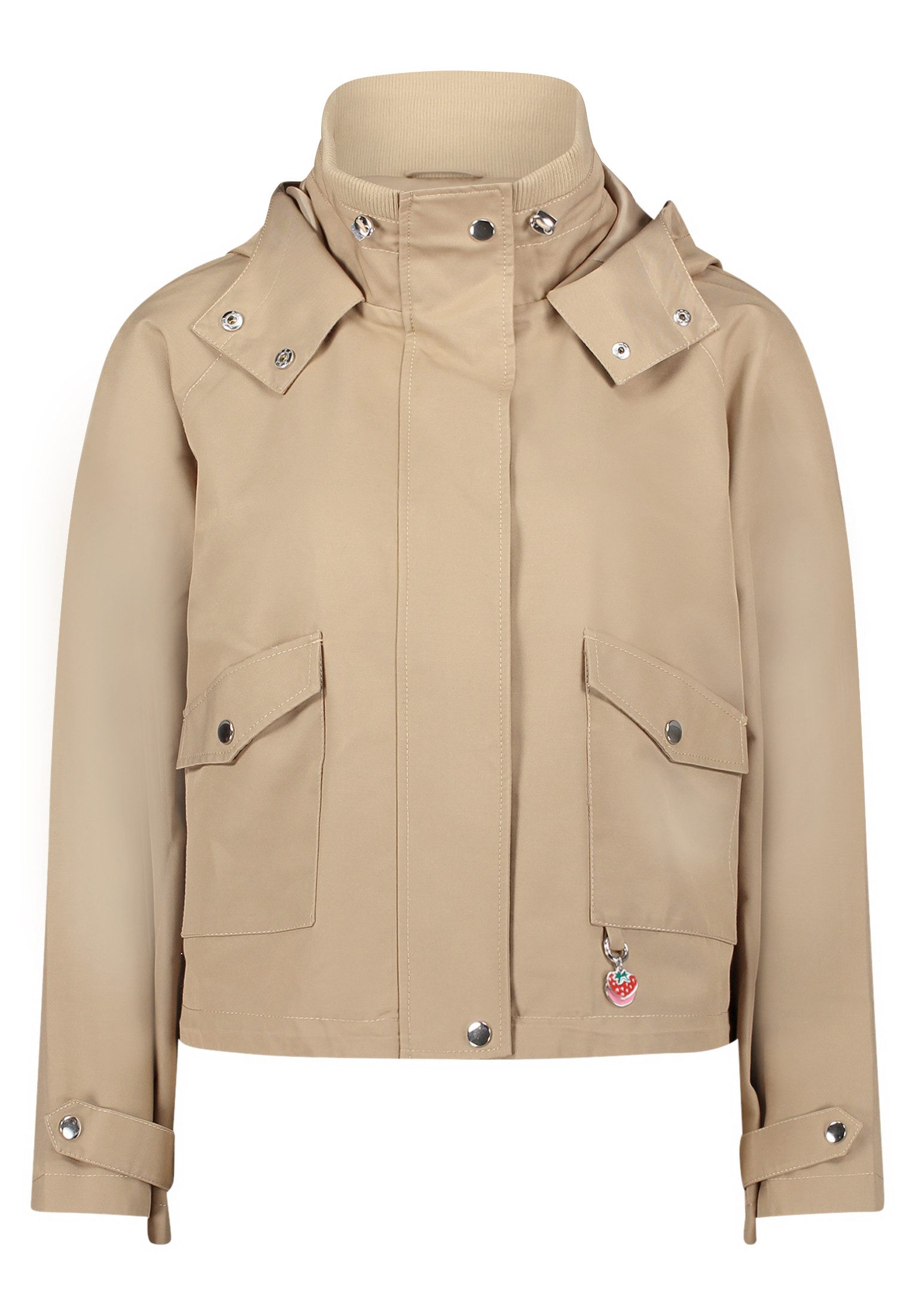 Cartoon Canvasjacke Damen mit aufgesetzten Taschen