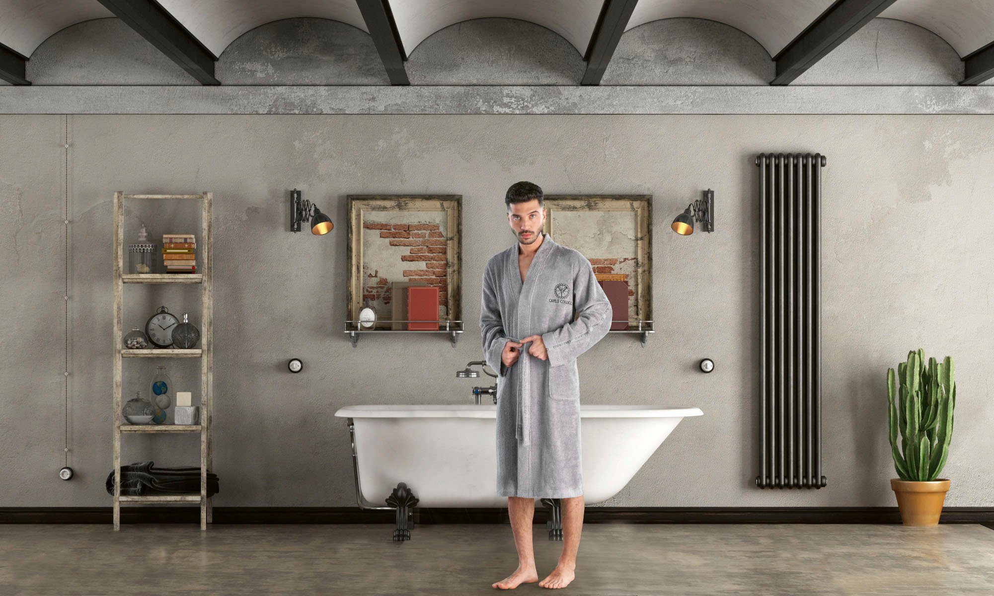 CARLO COLUCCI Herrenbademantel Vito, ideal für Sauna & Spa, Hotelbademantel günstig online kaufen