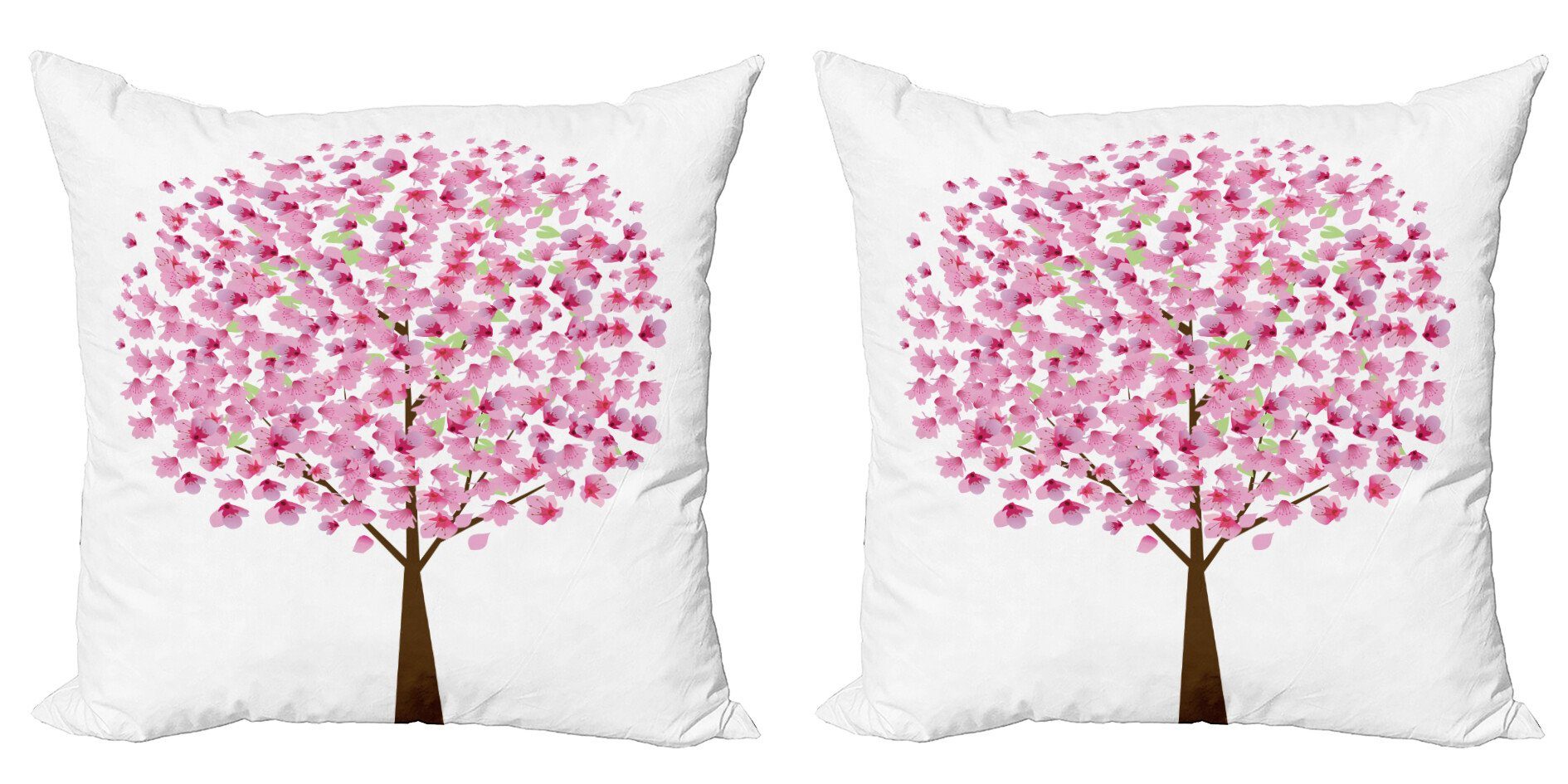 Kissenbezüge Modern Accent Doppelseitiger Digitaldruck, Abakuhaus (2 Stück), Blumen Einfache Kirschbaumblüte