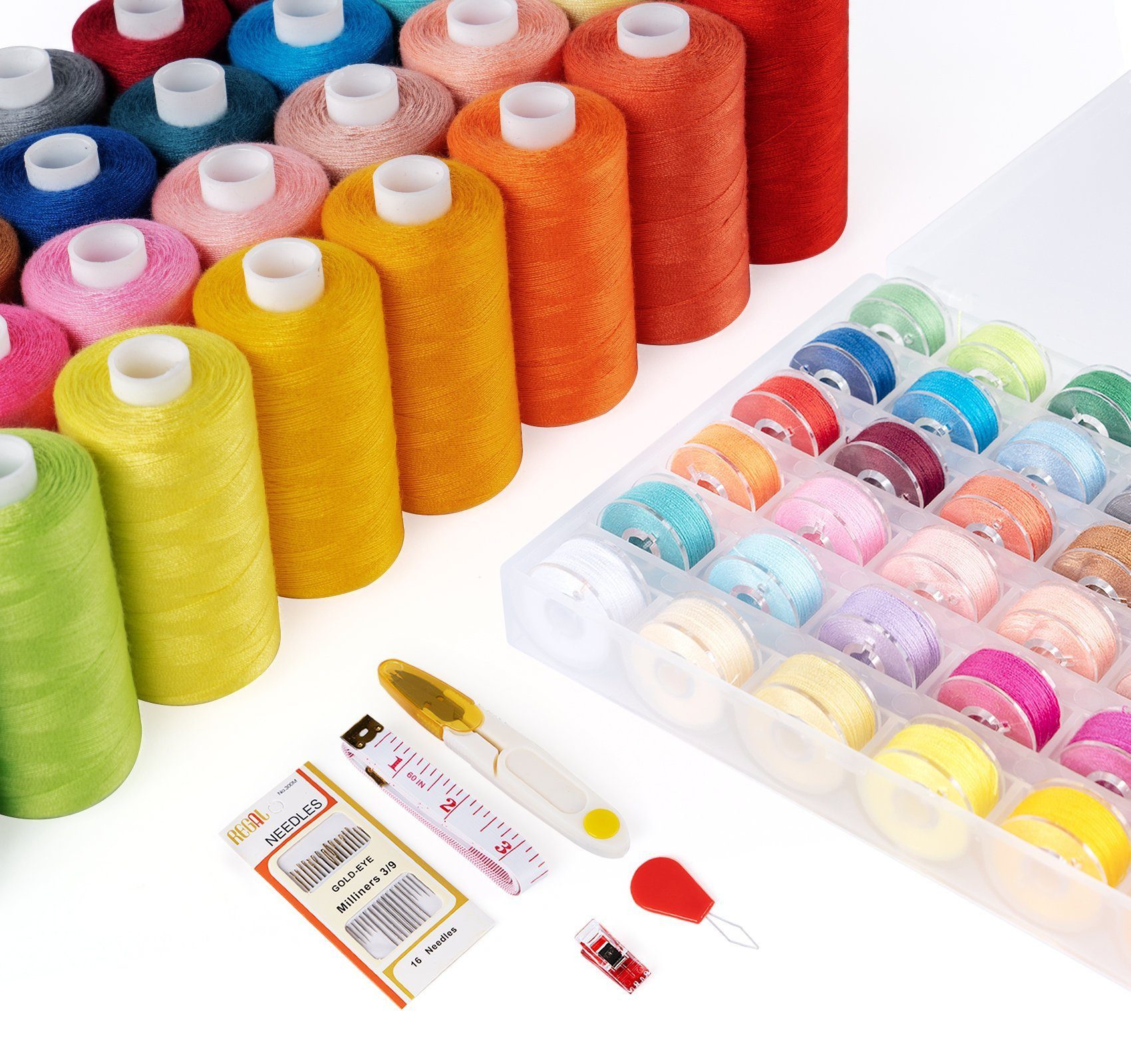 ElitVita Nähgarn Sortiment Set Nähmaschinengarn Unterfadenspulen Garn Nähga günstig online kaufen