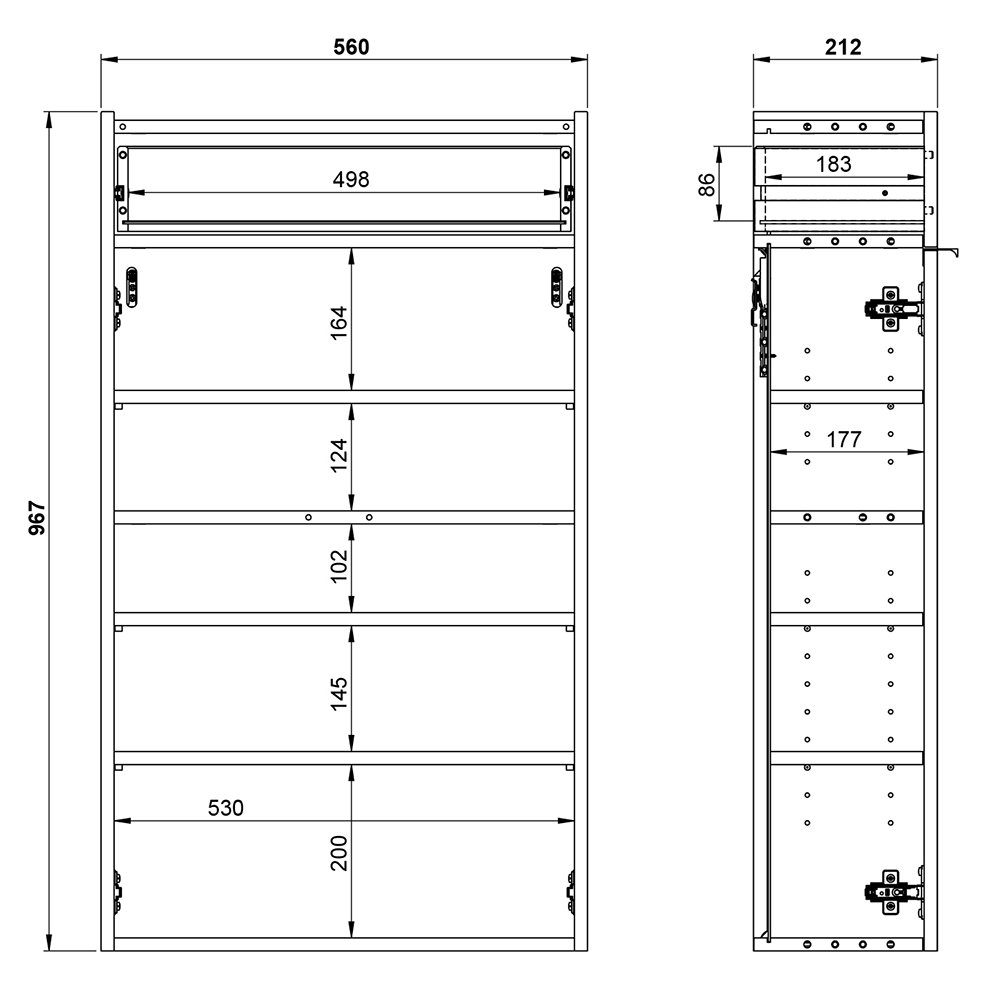 graphit schmale 56/97/22 Schuhschrank cm Eiche Flure, ideal Nb., für mit Lomadox ABERDEEN-01