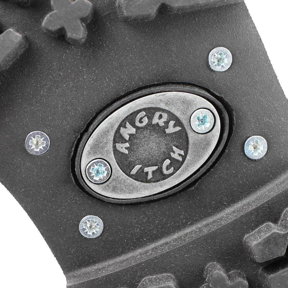 ANGRY ITCH Angry Itch 20-Loch Leder Stiefel Schwarz Größe 44 Schnürstiefel aus echtem Leder, mit Stahlkappe