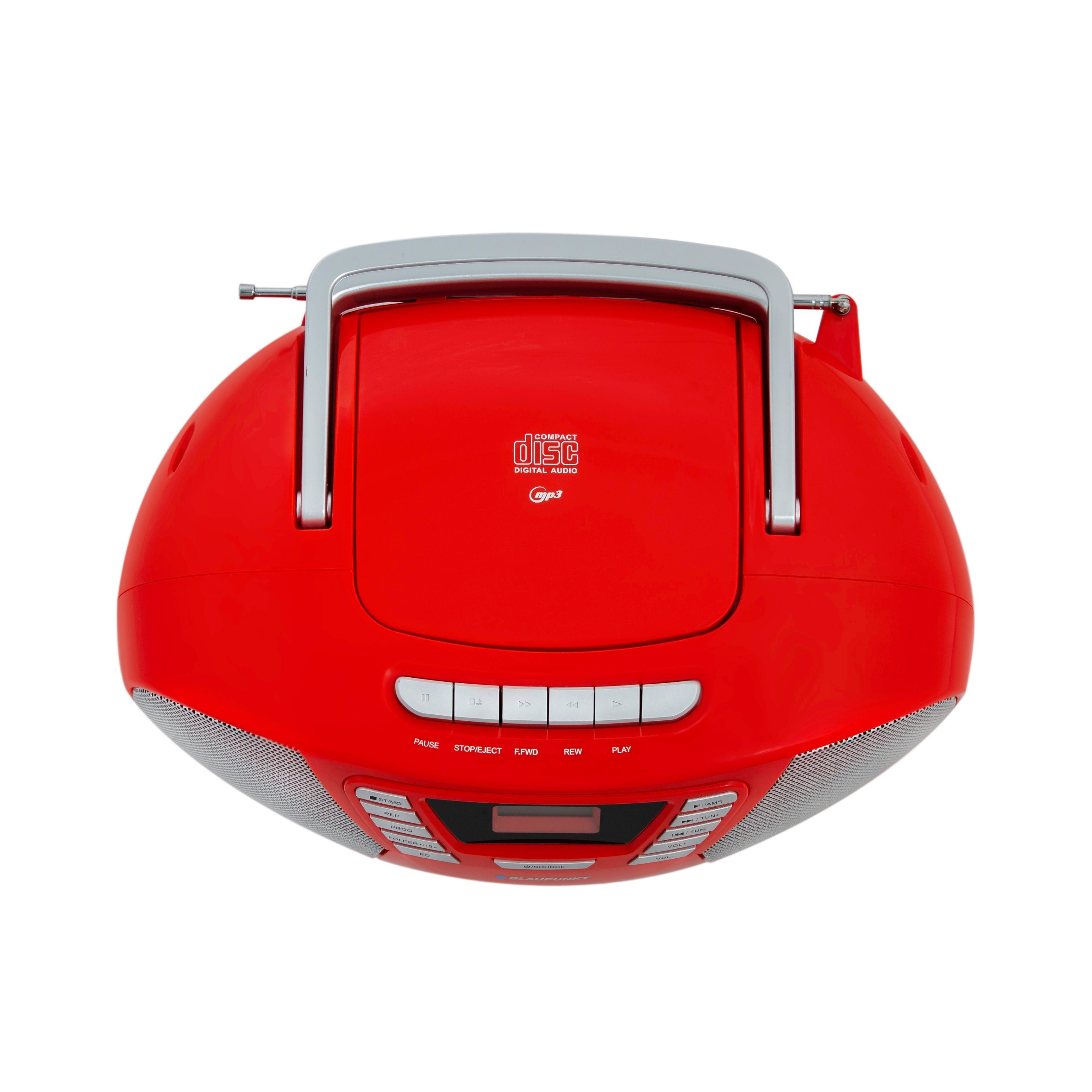 Boombox Hörbuchfunktion, B Kassetten FM, CD-Player, Rot USB, und (UKW, Blaupunkt 120 W, 6,00 Bluetooth, Radio)