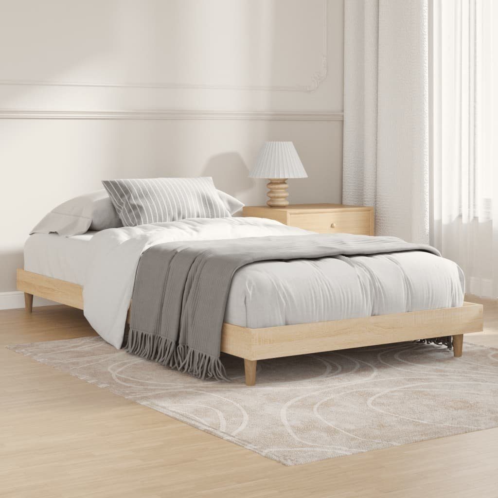 furnicato Bettgestell ohne Matratze Sonoma-Eiche 100x200 günstig online kaufen