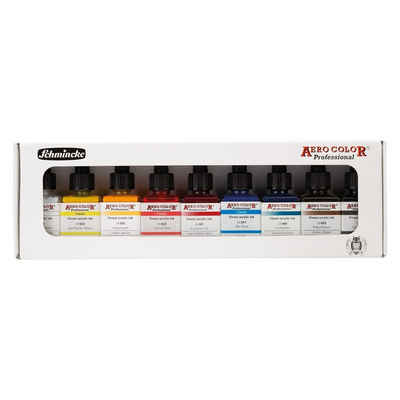 Schmincke Acrylfarbe AERO COLOR® Professional 9 tlg. Set für Acrylmalerei u. Airbrush