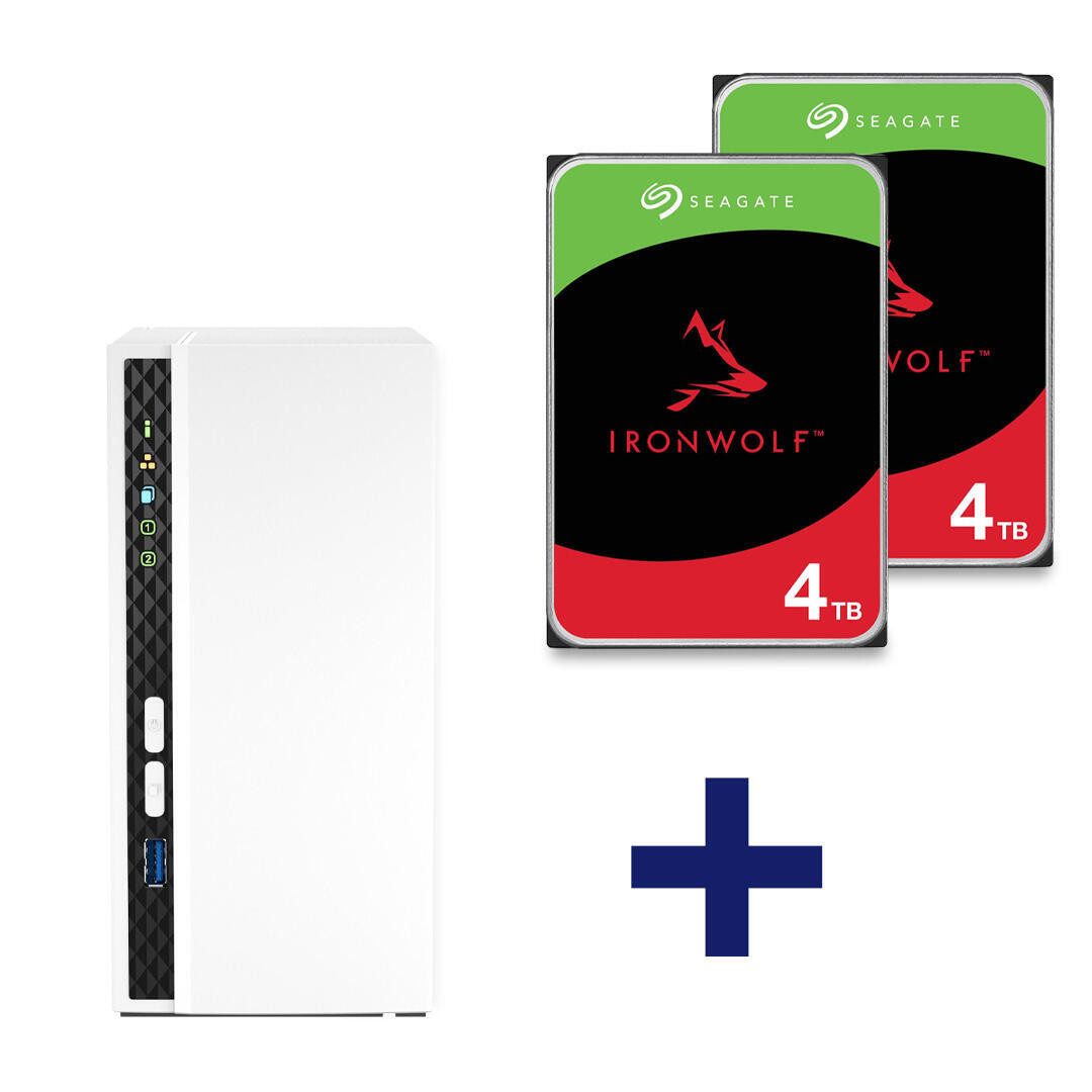 QNAP QNAP Turbo Station TS-233, 1x Gb LAN + Seagate Iro PC-Arbeitsspeicher