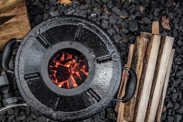 BBQ-Toro Feuerstelle Raketenofen RAKETE #2, schwarz, Rocket Stove, Dank dem Kamineffekt wird das Holz effektiv verbrannt.