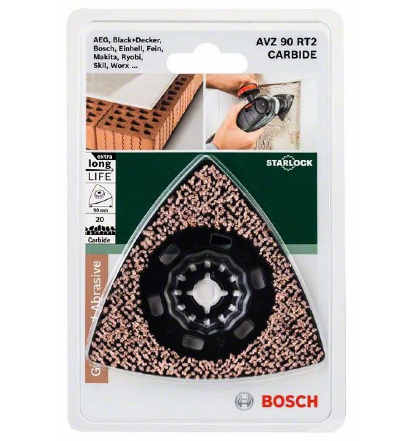 mm, Carbide-RIFF AVZ Bosch Bohrfutter RT2, Schleifteller BOSCH 90 90 Körnung 20