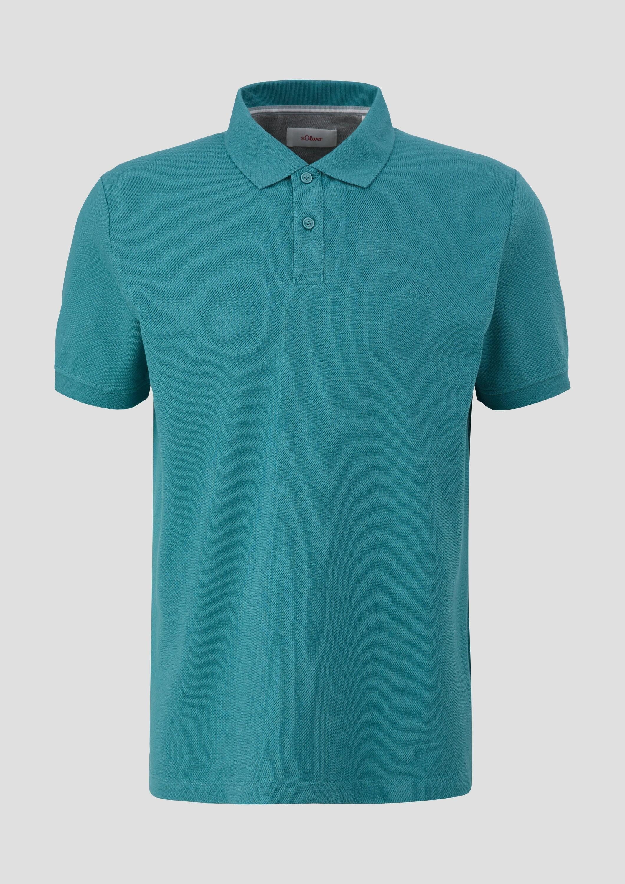 s.Oliver Kurzarmshirt Polo-Shirt Poloshirt aus Baumwollpiqué
