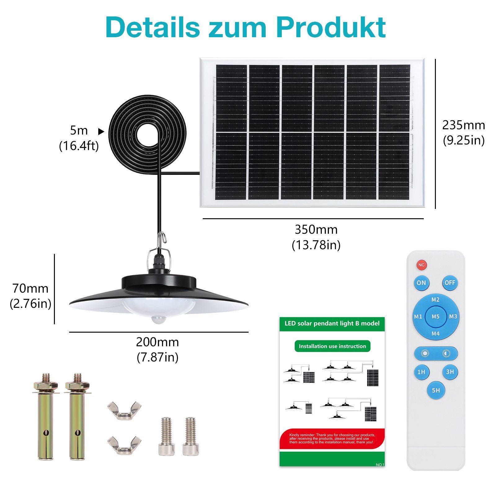Jibenhome LED Solarleuchte 1/2/3/4 Kopf LED günstig online kaufen