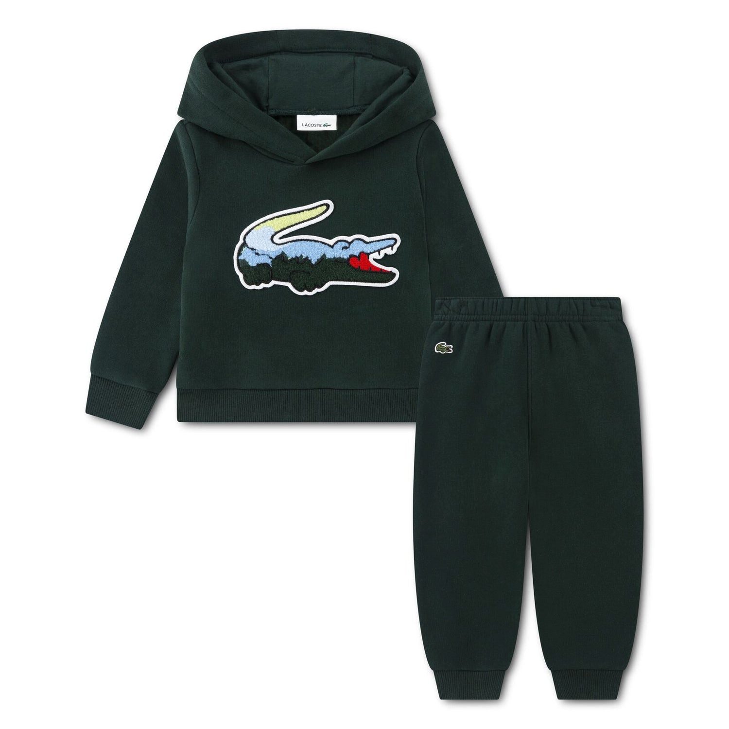 Lacoste Jogginganzug Lacoste Baby Fleece Set Forest Green mit Krokodil grün 2 Teiler