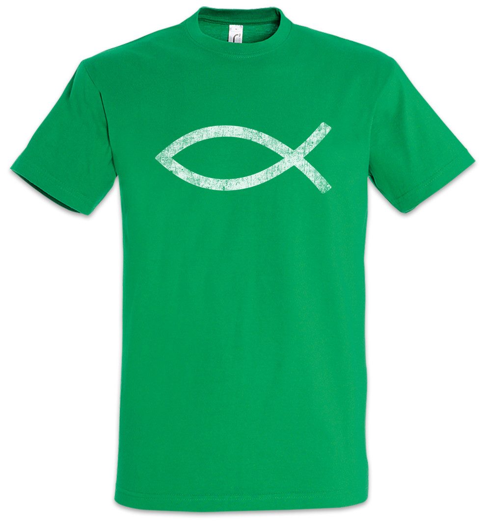 Urban Backwoods Print-Shirt Ichtys Herren T-Shirt Fisch Christentum Zeichen Gott God Jesus Fish (1-tlg) Christ Christian Sign Kirche