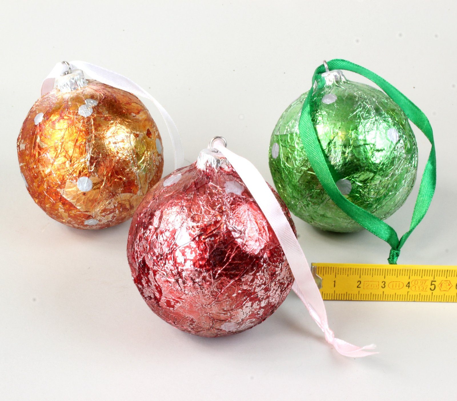 Lucht Weihnachtsbaumkugel Glamour Kugeln 3er Set 7 cm Weihnachtsdeko