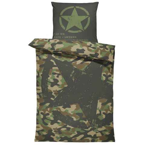 Bettwäsche Camouflage, One Home, Mikrofaser, 2 teilig, Tarnmuster und Army