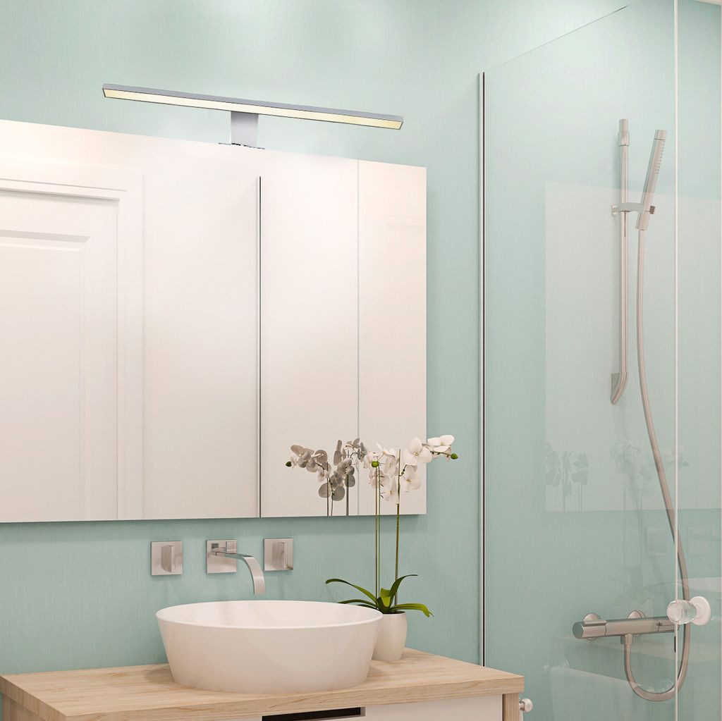 B.K.Licht LED Spiegelleuchte Badleuchte LED Spiegelleuchte Badezimmer IP44 chrom BKL1113, LED fest integriert, 4000K - Neutralweiß, 4000K Schminklicht 8W 780lm  – Bild 3 von 5