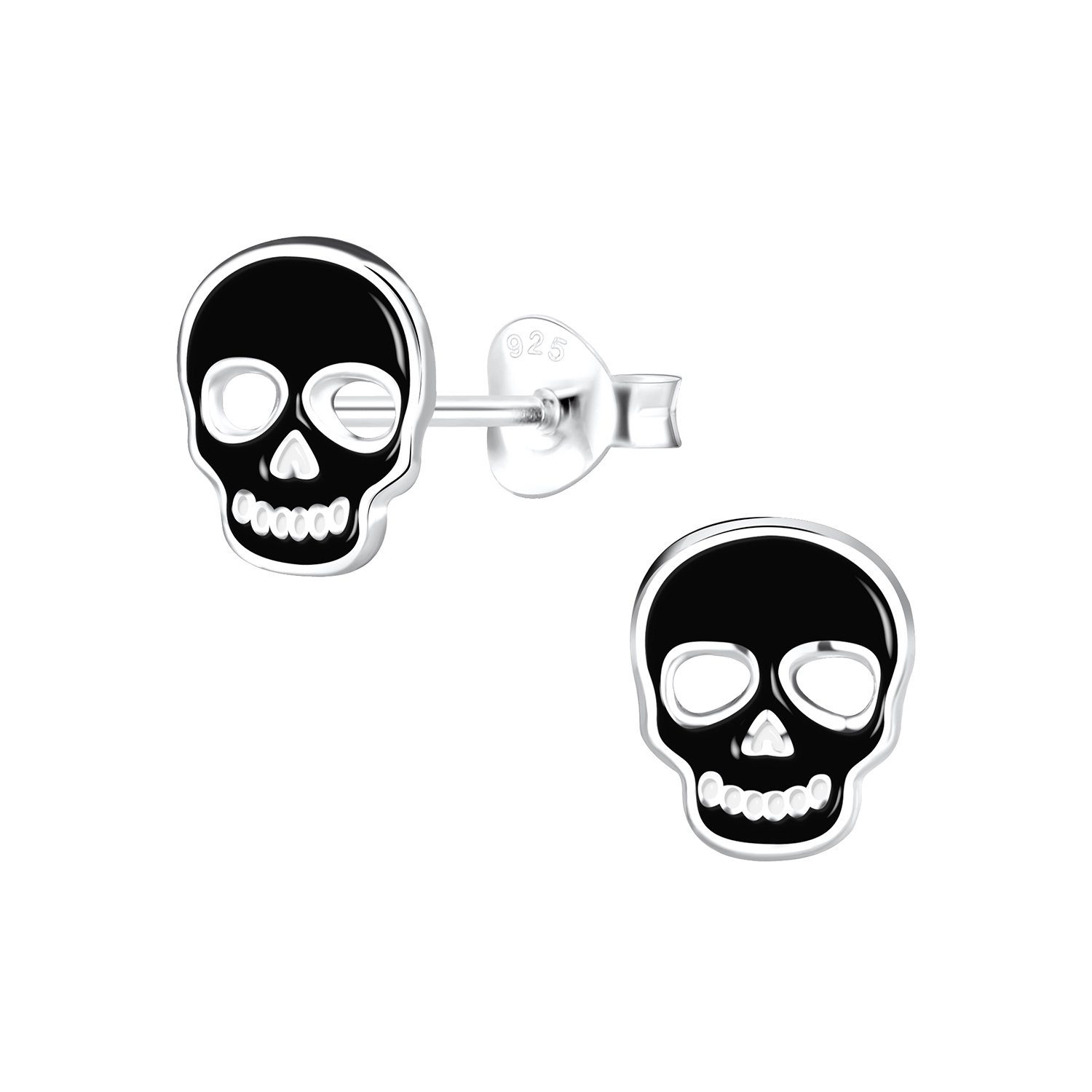 ALEXANDER YORK Paar Ohrstecker TOTENKOPF schwarz, günstig online kaufen