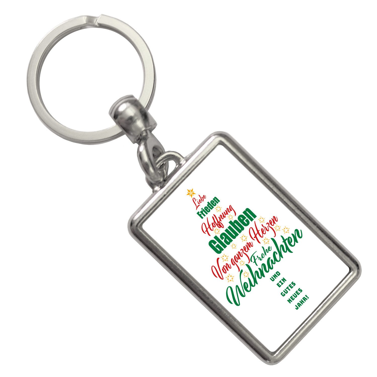 speecheese Schlüsselanhänger Christbaum Schlüsselanhänger mit Spruch Frohe Weihnachten von Herzen