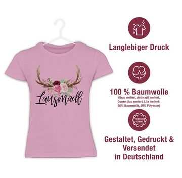 Shirtracer T-Shirt Lausmadl Hirschgeweih Mode für Oktoberfest Kinder Outfit