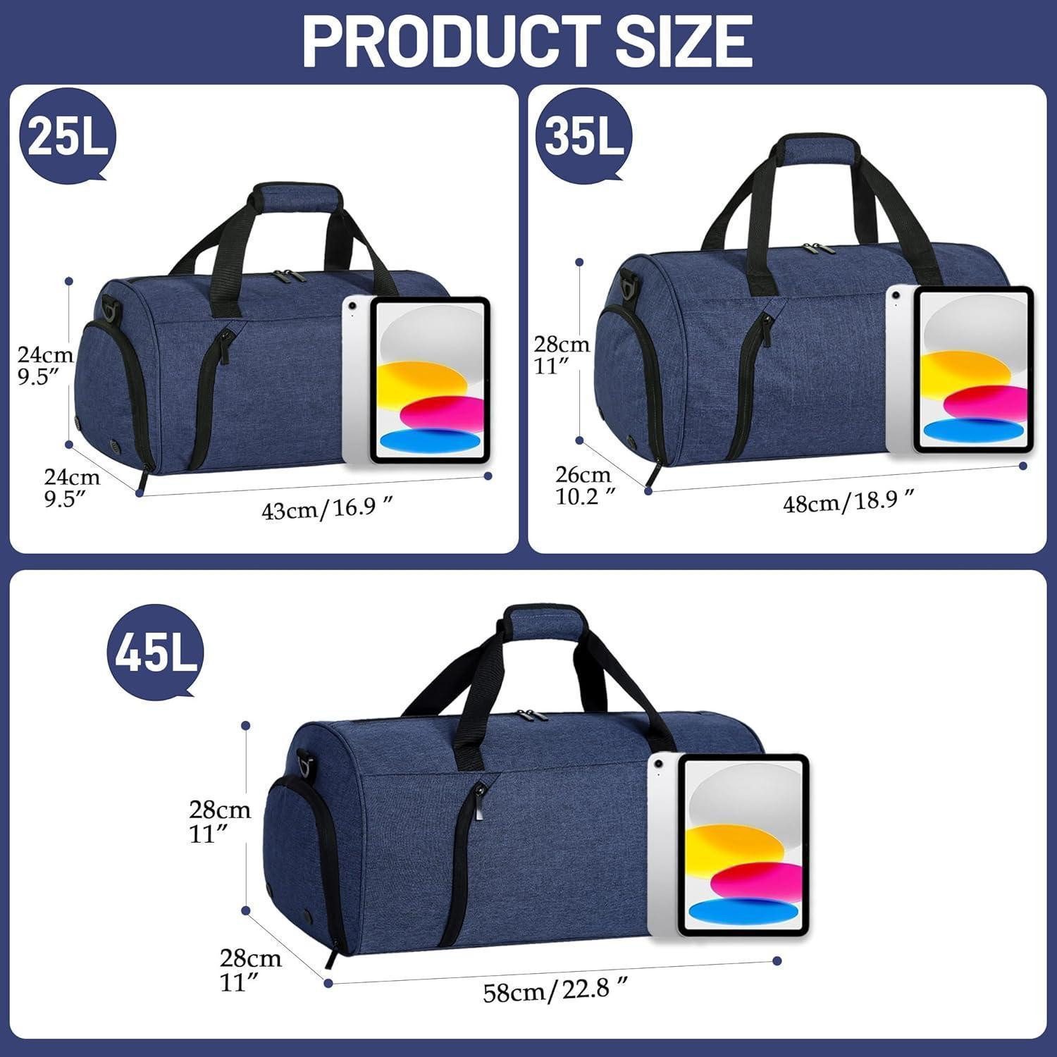 LuxusKollektion Sporttasche Sporttasche Damen Herren 25L Reisetasche Duffel Bag Navy Blau