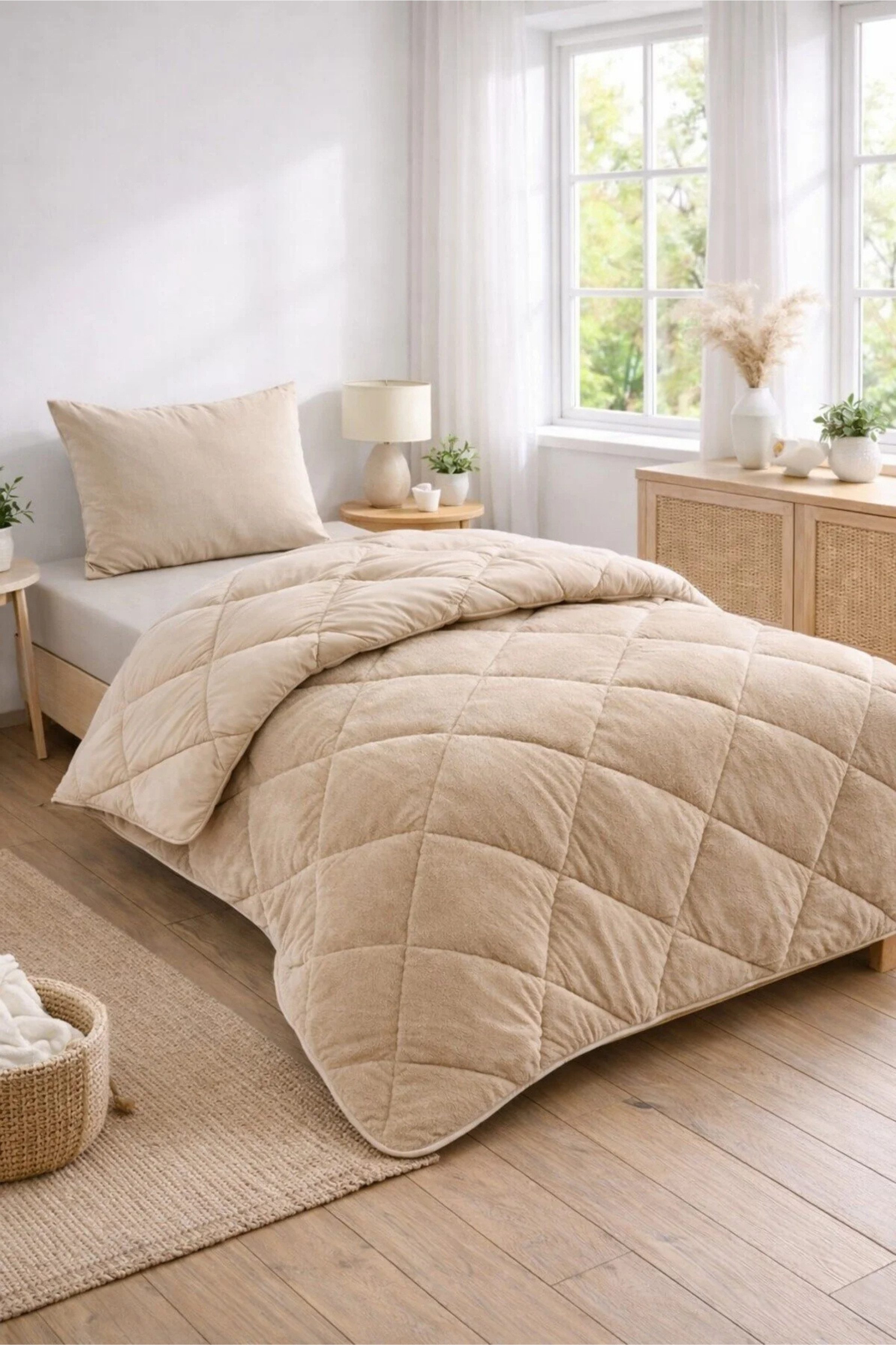 Formeya Baumwollbettdecke Wellsoft Wendesteppdecke 135x200 cm Antiallergisch Ganzjahres – Bild 3 von 5