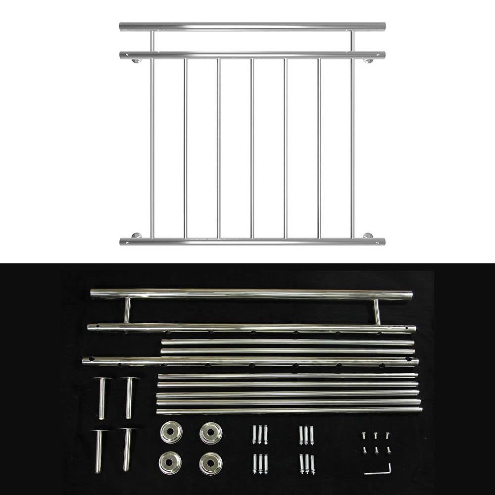 Feel2Home Brüstungsgeländer Balkongeländer Fenster Geländer Edelstahl Balkon verschiedene Größen, 100 cm Länge, Stück, Premium-Geländer, V2A Edelstahl