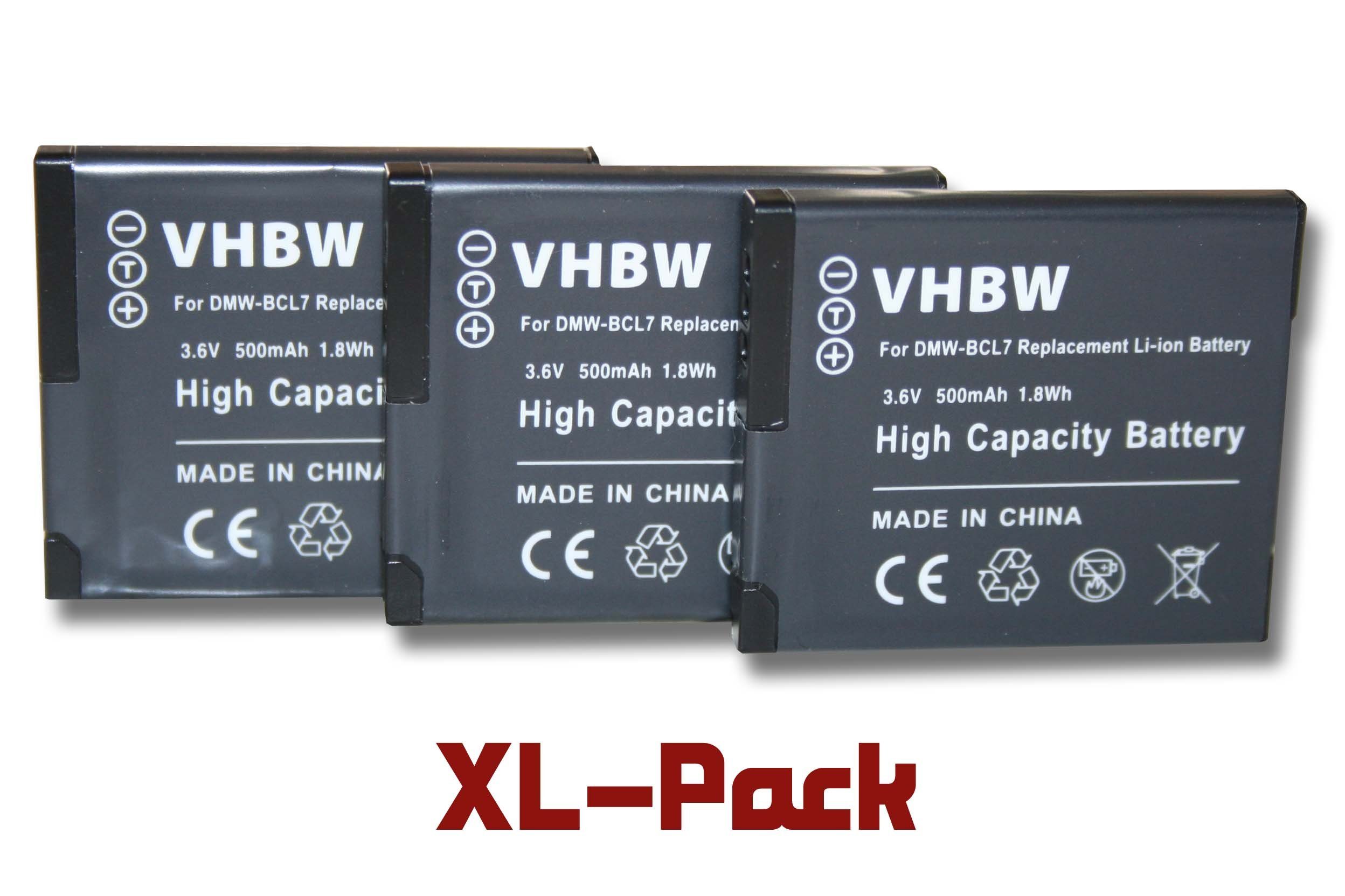 vhbw Kamera DMC-SZ3W, Kamera-Akku Panasonic Li-Ion) (500mAh, mit Lumix DMC-SZ9K, für Kompatibel DMC-SZ9S, 500 mAh DMC-SZ3V DMC-SZ9, DMC-SZ9P, 3,6V, passend